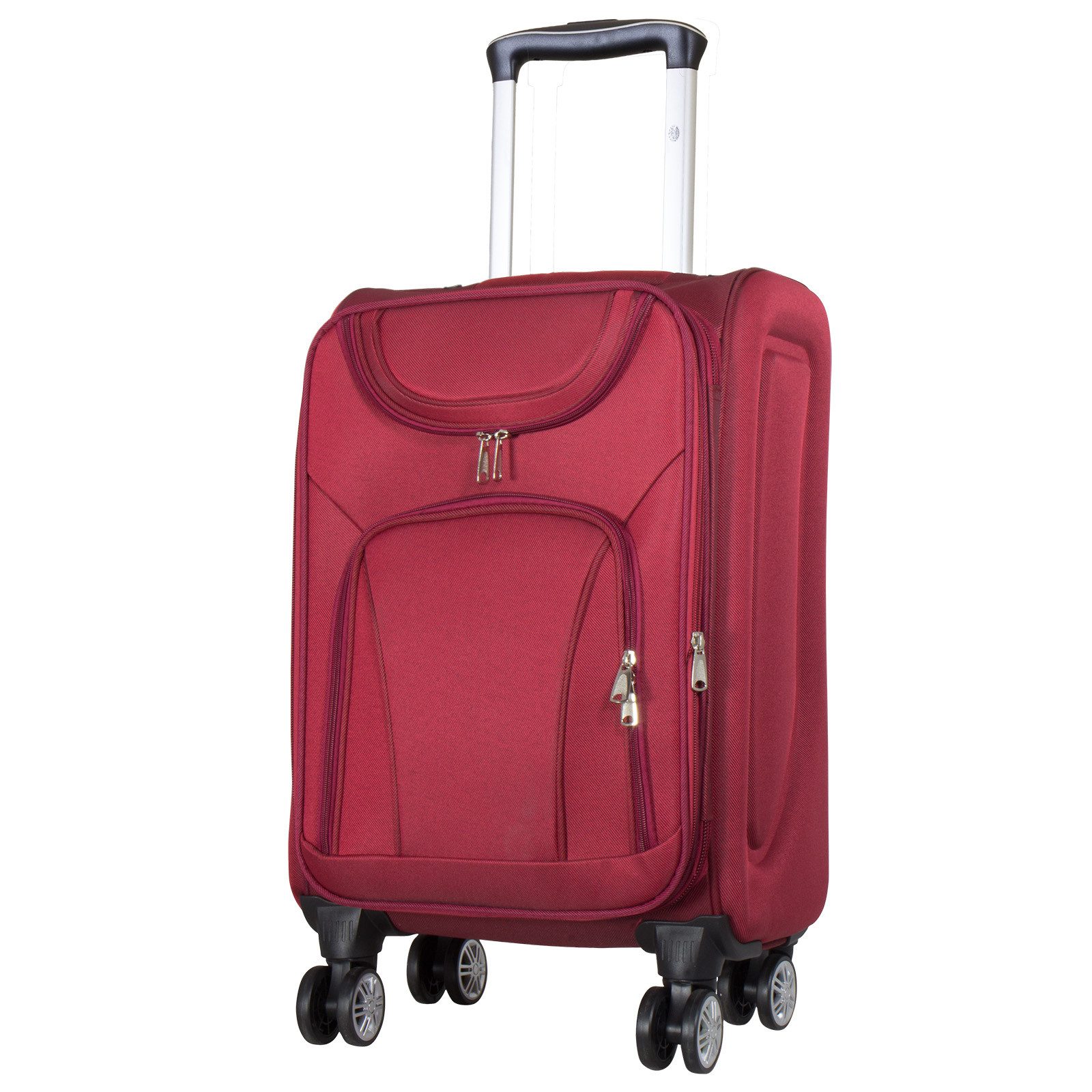 Trendyshop365 Weichgepäck-Trolley Maribor, 4 Größen, 4 Farben, 4 Rollen, Weichgepäck, Zwillingsrollen, Zahlenschloss, 2 Außentaschen, Dehnfalte