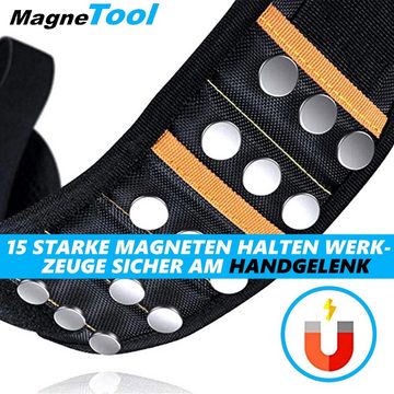 MAVURA Werkzeughalter MagneTool Werkzeug Armband Magnetisches Armband, Magnetarmband mit 15 starken Magneten