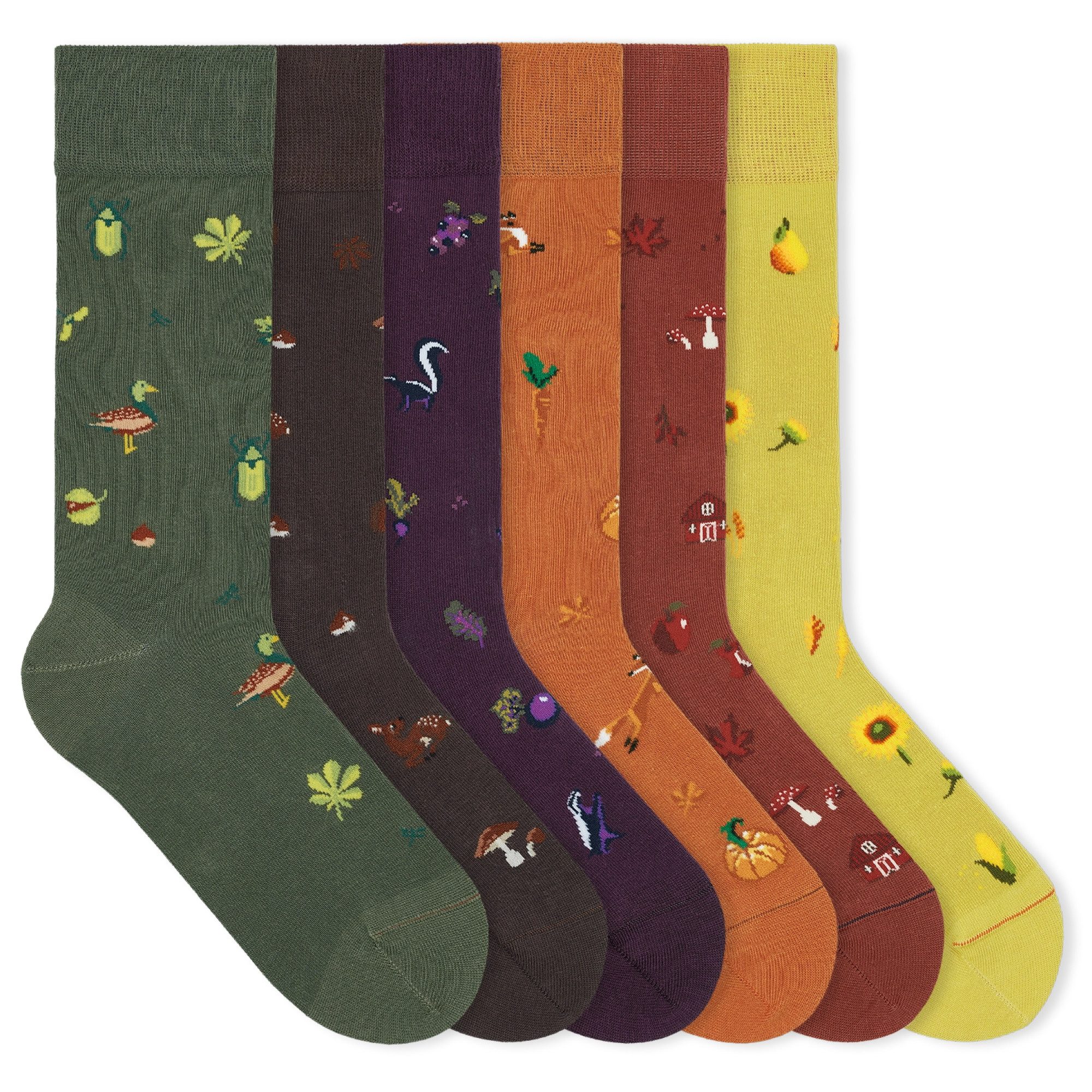 von Jungfeld Socken Icons Socken-Set Bio-Baumwolle 35-46 Unisex (6-Paar, 6 Paar) Motivsocken aus Bio-Baumwolle