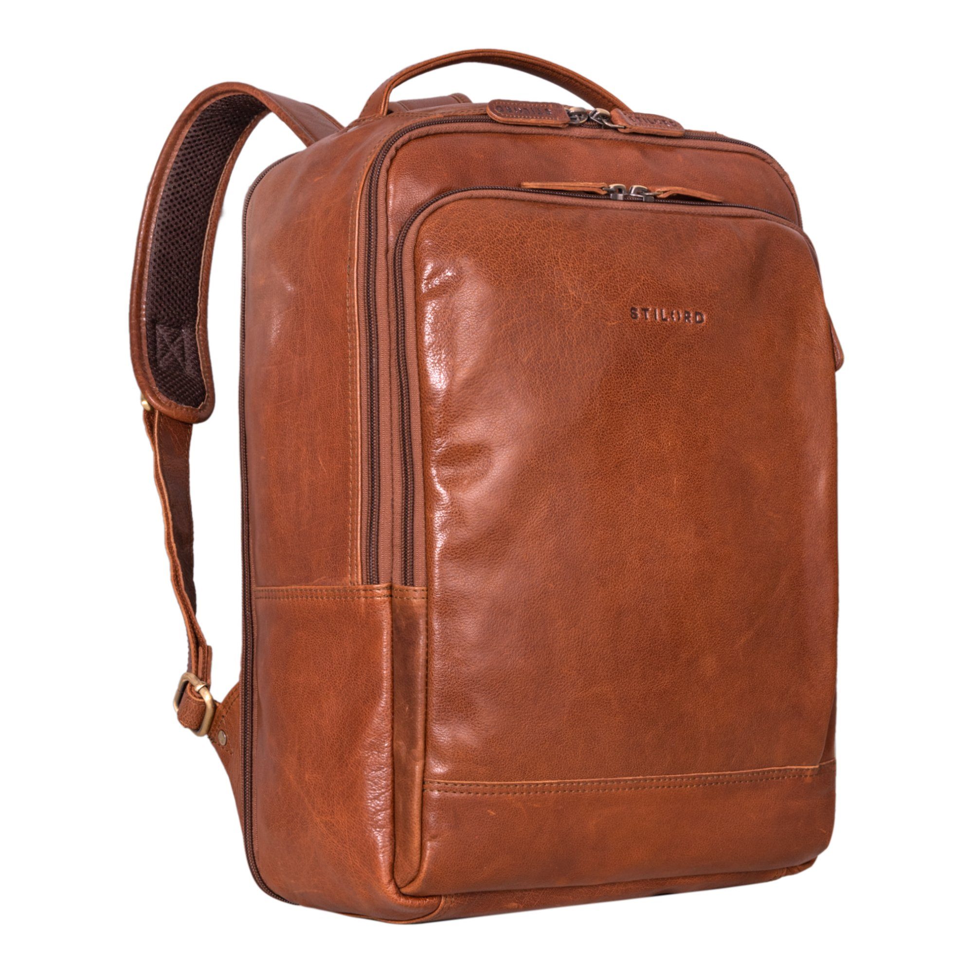STILORD Notebookrucksack "Beck" Business Rucksack Herren Leder