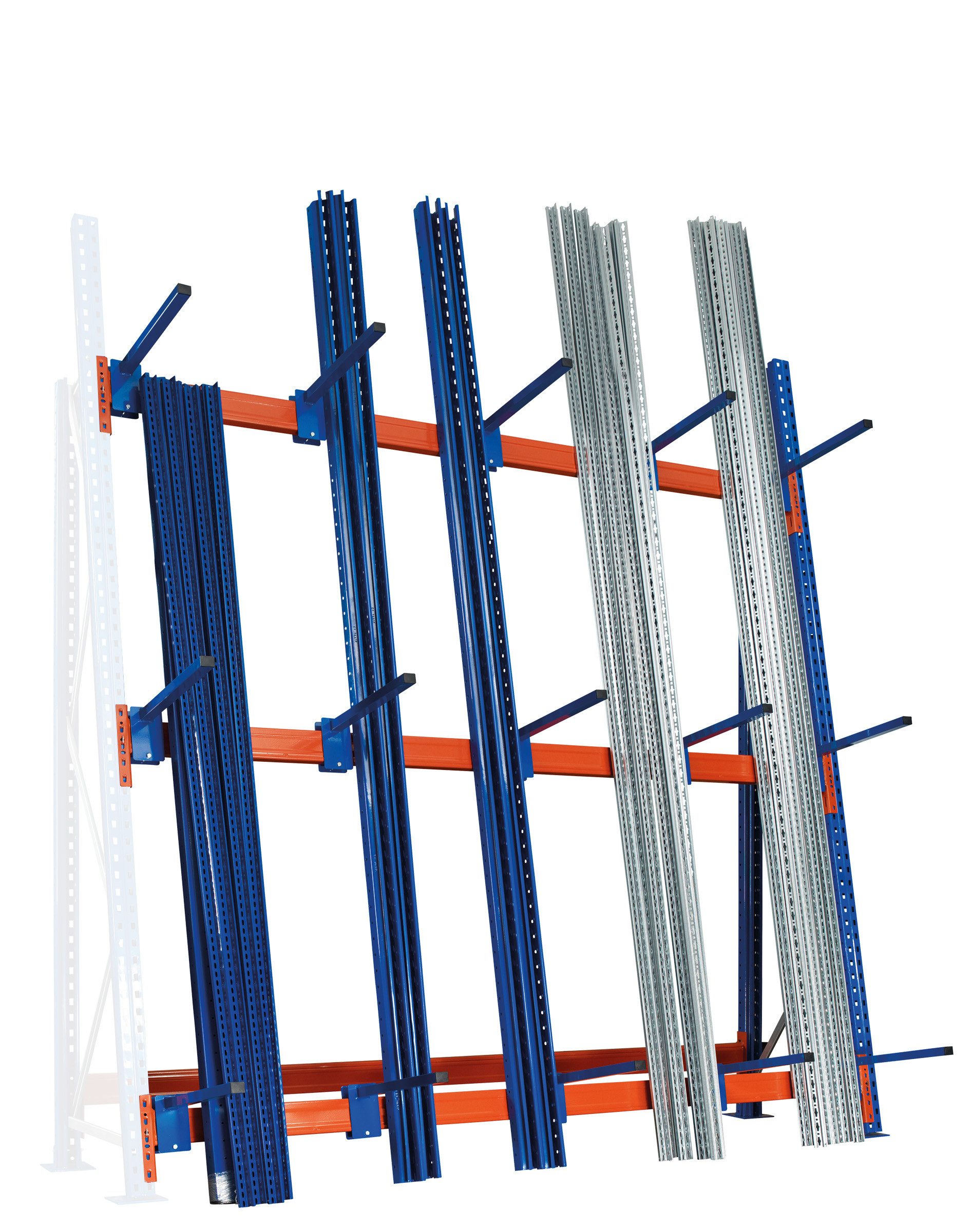 SCHULTE Lagertechnik Schwerlastregal Anbauregal Profillager-Regal 3000 x 1825 x 700 mm, Vertikallast: max. 1.135 kg pro Feld; Querlast: max. 25 kg pro Arm