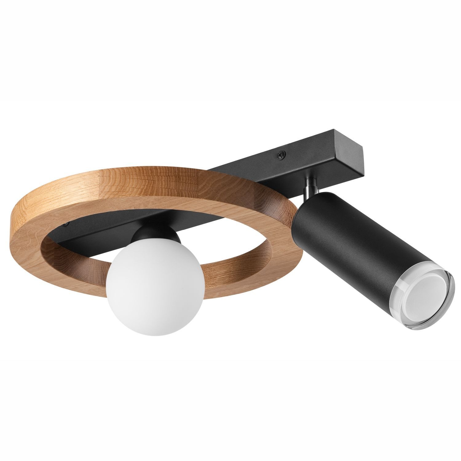 Licht-Erlebnisse Deckenleuchte SEGONSE, ohne Leuchtmittel, Metall G9 verstellbar Schwarz Natur Weiß Kugel Schirm Modern