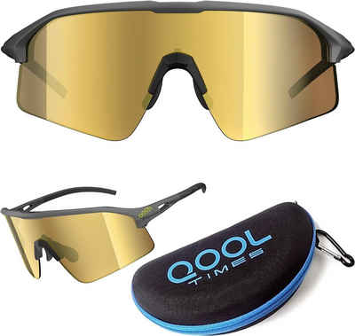 EyeAm Fahrradbrille Sportbrille für Damen & Herren für Sport, Laufen, MTB & Outdoor, (Modell: QOOL Times), UV-Schutz 400