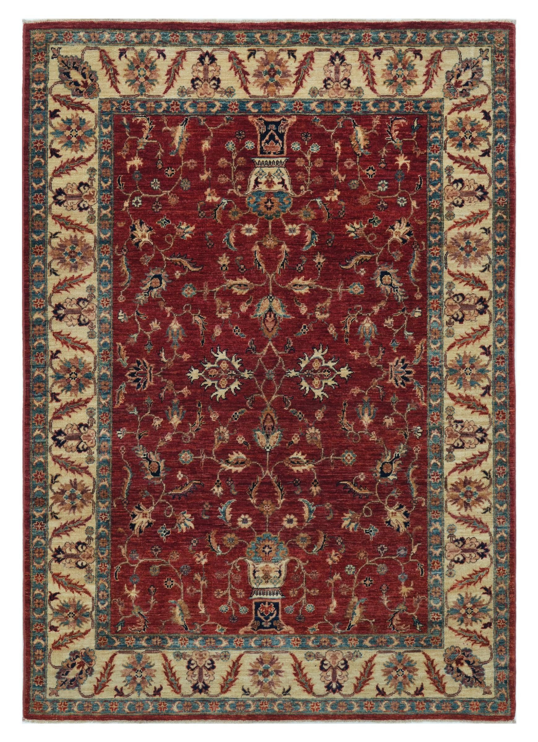 Nain Trading Orientteppich Ziegler Farahan 131x186 Handgeknüpfter Orientteppich, rechteckig, Höhe: 6 mm