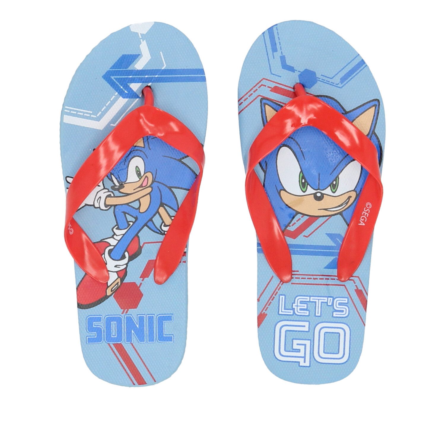 Sonic The Hedgehog Sonic The Hedgehog Flip Flops Sandalen Zehentrenner Gr. 26-34 Zehentrenner