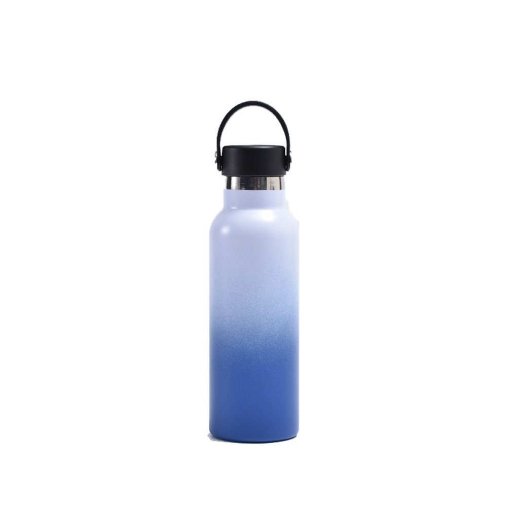 GelldG Becher Trinkflasche Edelstahl, auslaufsicher, Thermoskanne mit Strohhalm Blau