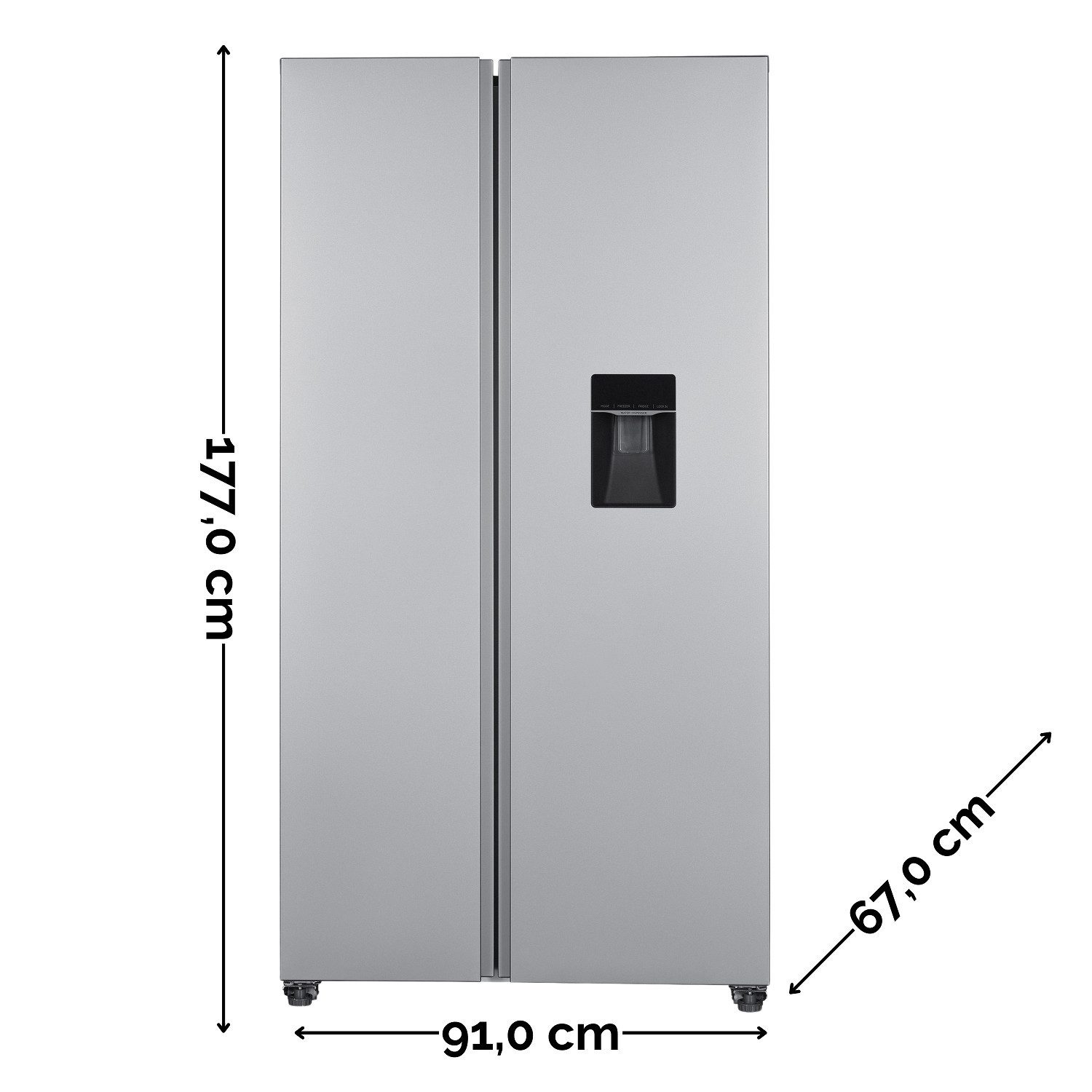 PKM Kühl-/Gefrierkombination SBS505DNFWDDIX, 177 cm hoch, 91 cm breit