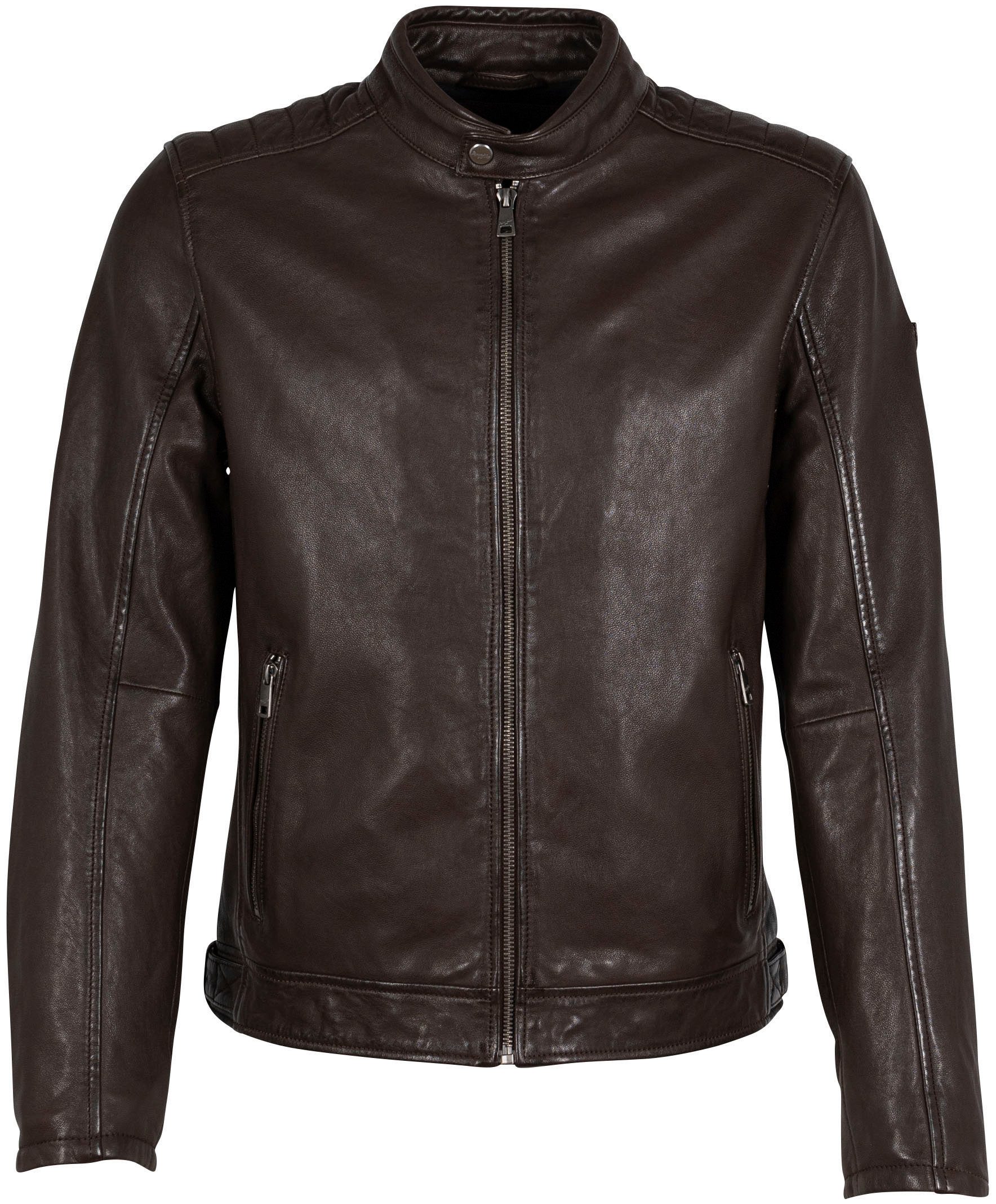 Mauritius Lederjacke GMBrody LASV mit Reißverschluss, Reißverschlusstaschen, Stehkragen