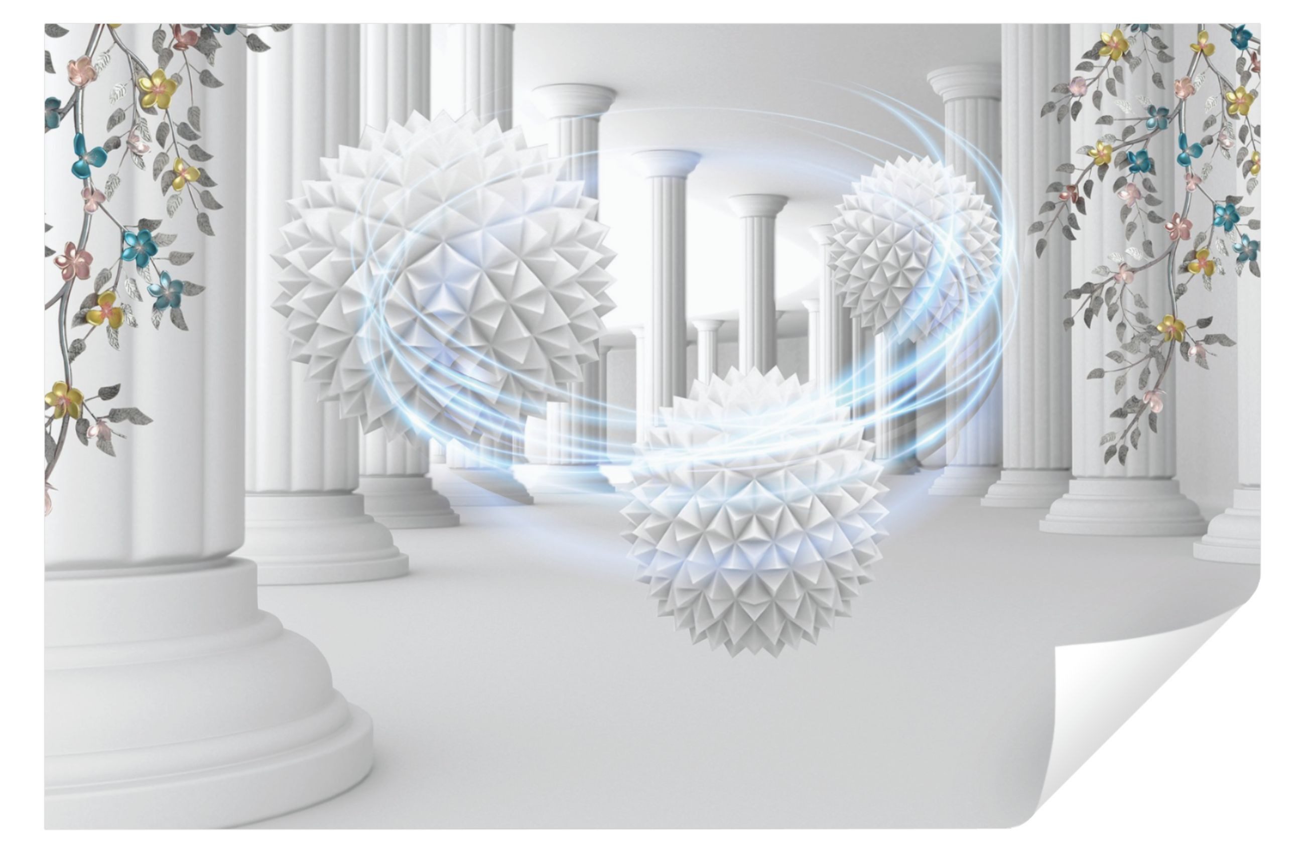 Fototapete 3D Effekt Modern Kugeln Abstrakt Vlies Tapete Wohnzimmer Schlafzimmer