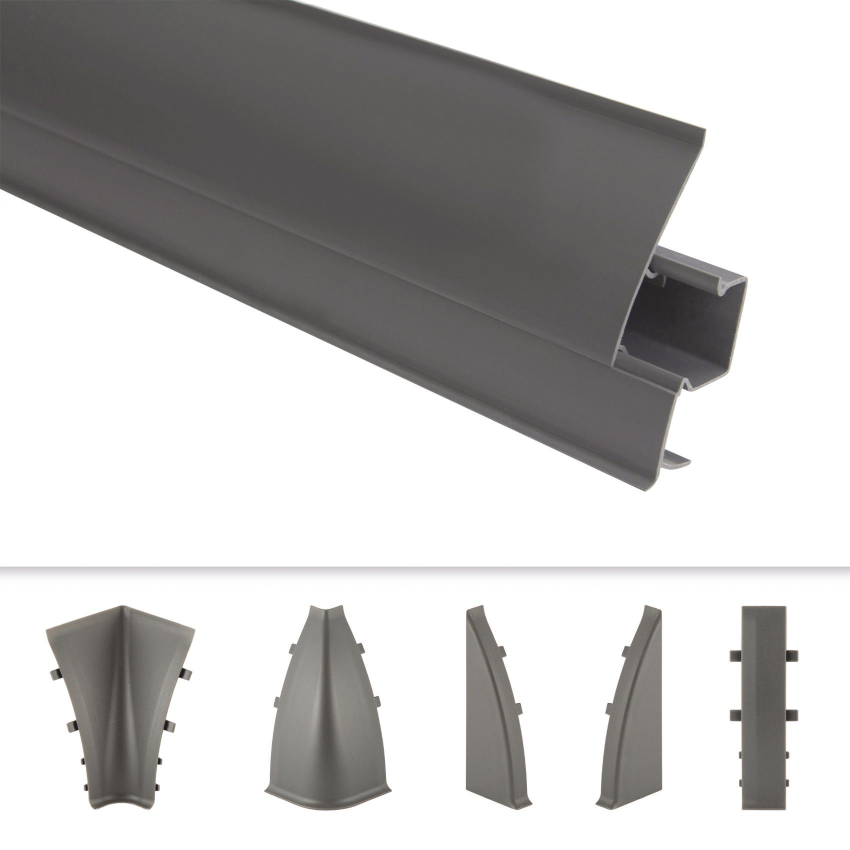 Lemal Sockelleiste, PVC 65x23mm - Fußleisten mit Kabelkanal - (40 Meter / 20 Leisten) Laminatleiste Kabelführung Vinyl