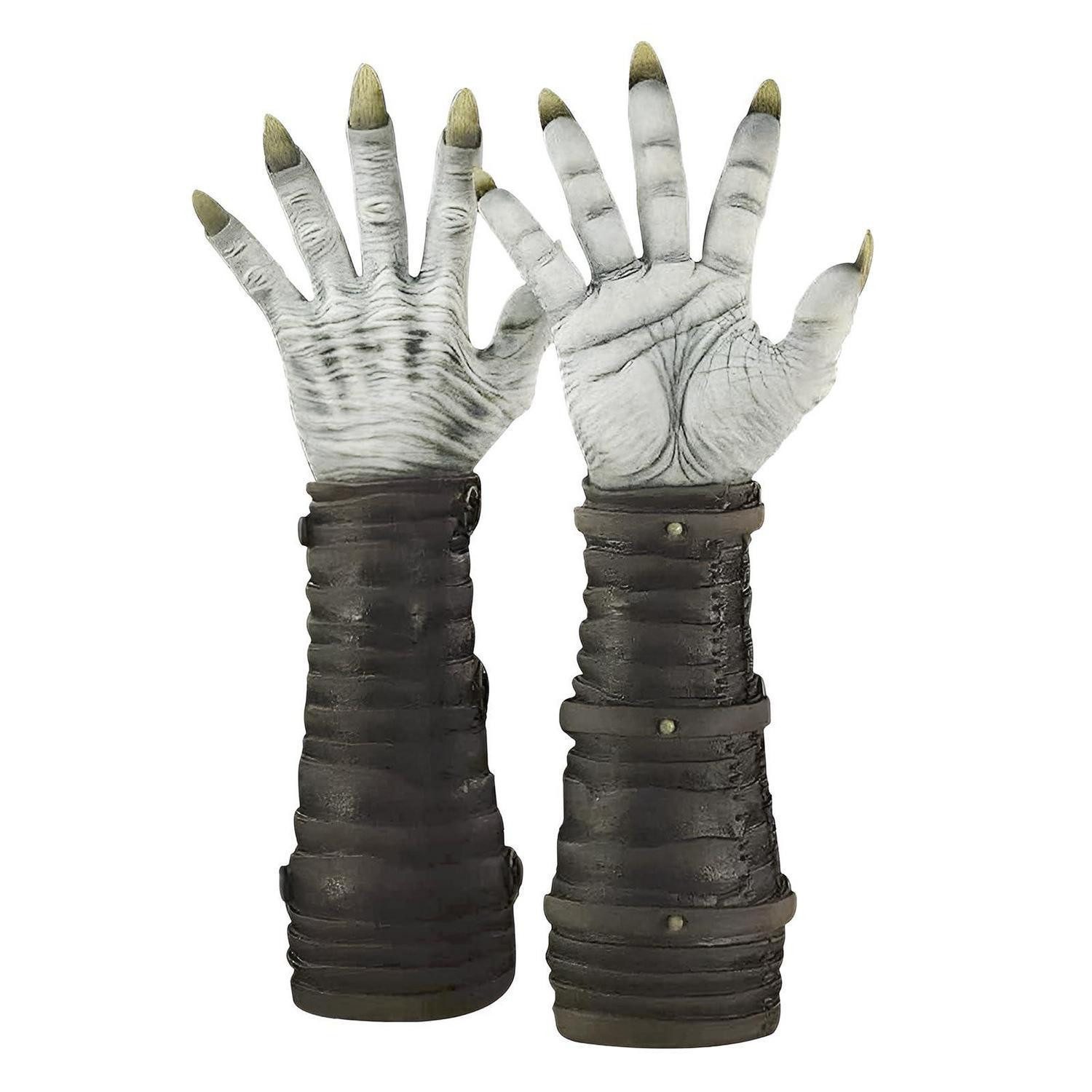 LuxusKollektion Latexhandschuhe Handschuhe Halloween Dämon Grau/Schwarz (1-St)