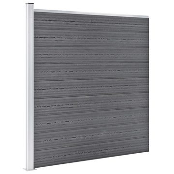 vidaXL Gartentor WPC Zaun-Set 9 Quadrate 1 Schräge 1657x186 cm Grau