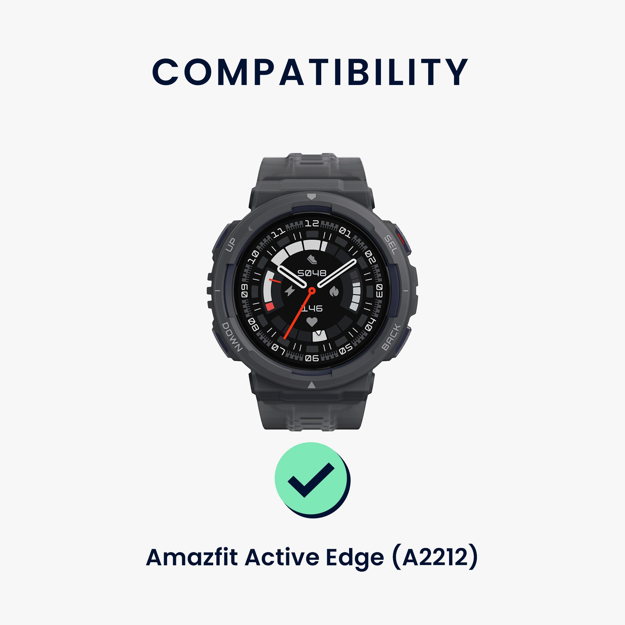 kwmobile 2x Uhrenarmband für Amazfit Active Edge (A2212) Armband Smartwatch, 2-tlg., Fitnesstracker Band Set aus TPU Silikon - Ersatzarmband Smartwatch