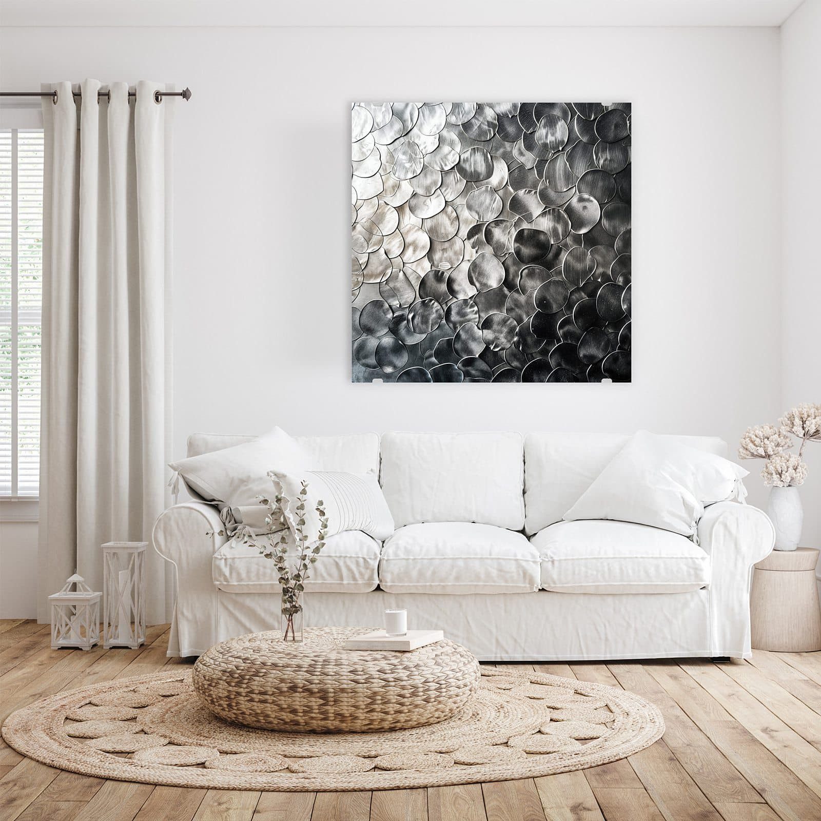 Primedeco Glasbild Wandbild Quadratisch Metallic Schuppen günstig online kaufen