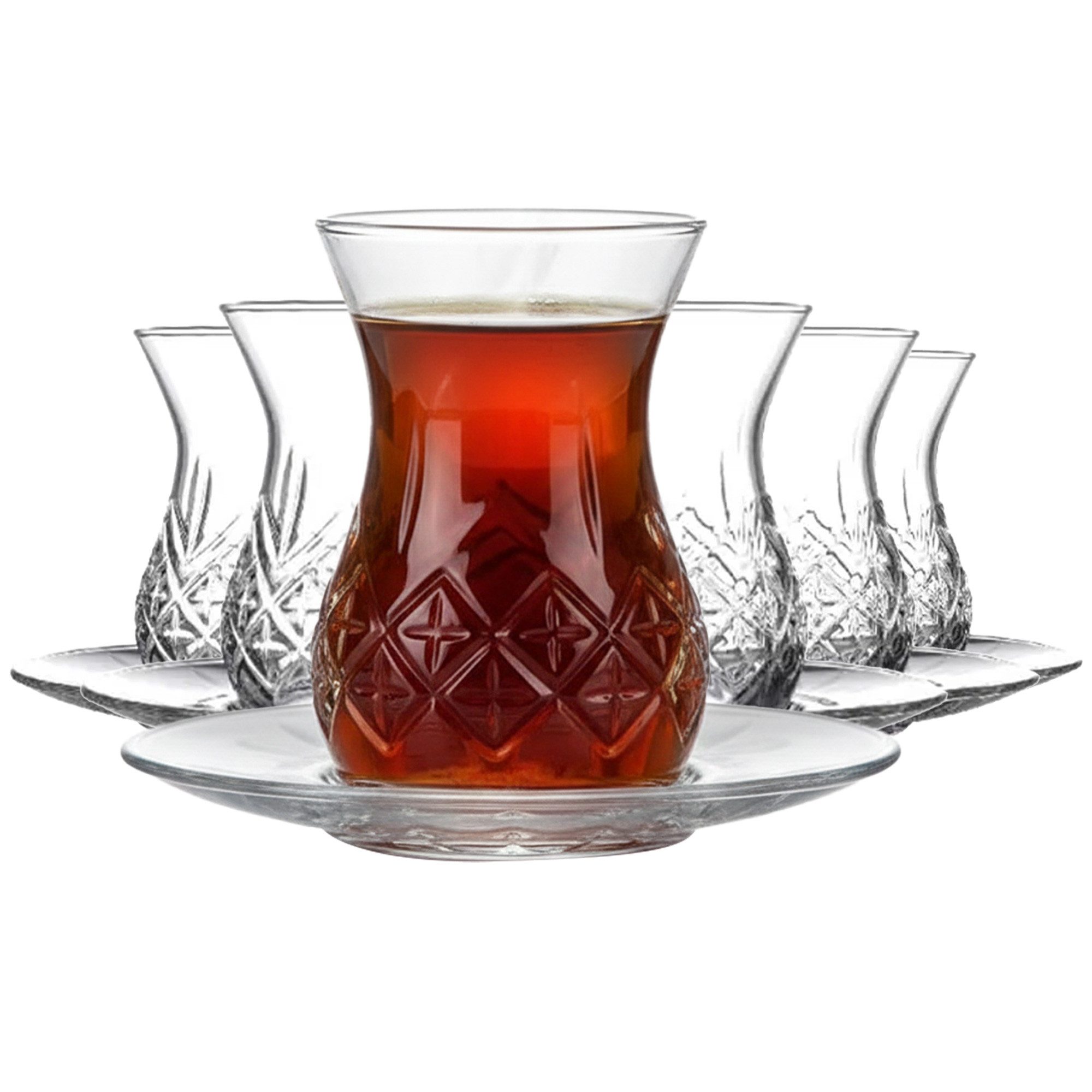 Pasabahce Gläser-Set Timeless Teegläser-Set, Glas, 12-tlg. Set, 170 ml, ideal für türkischen Tee