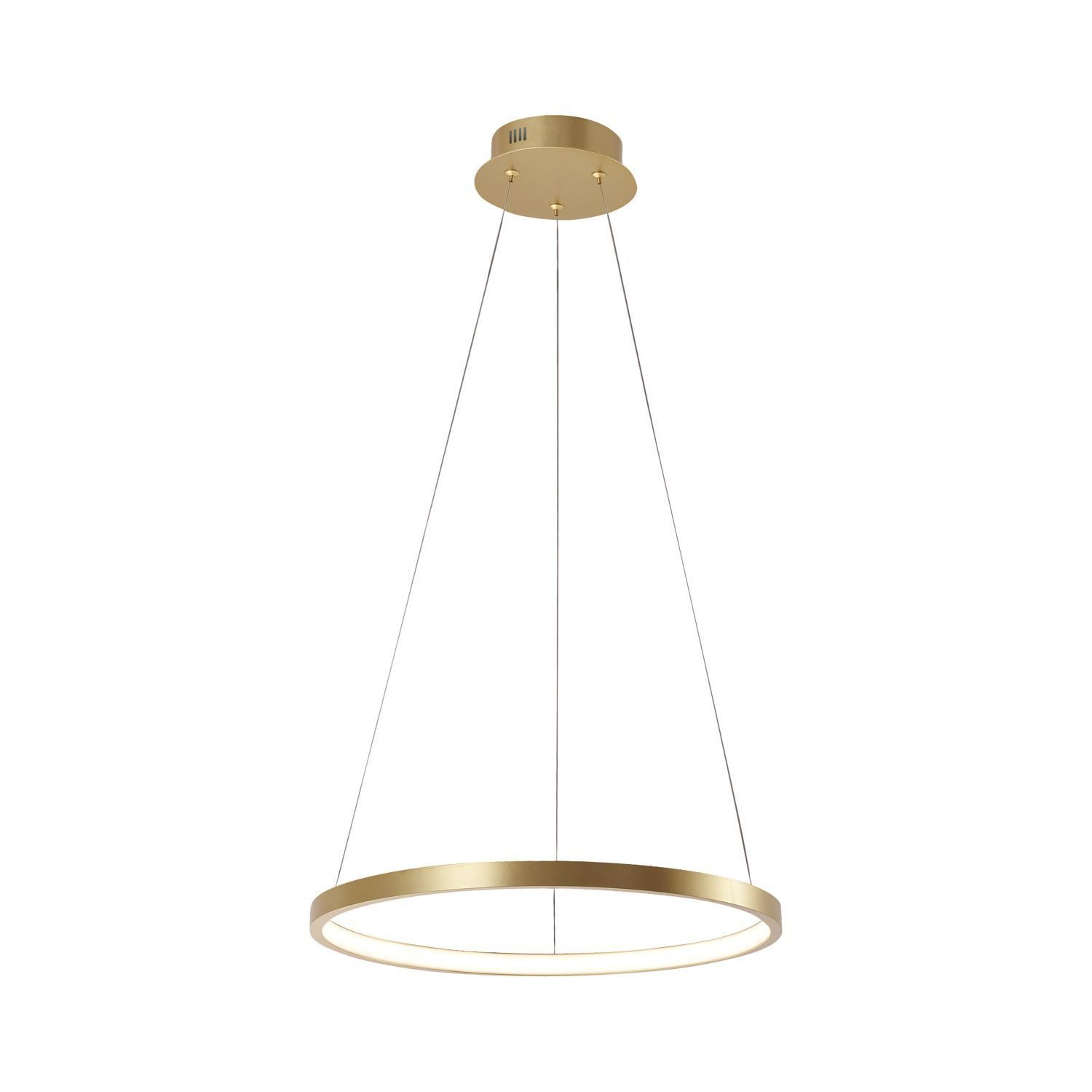 Licht-Erlebnisse Pendelleuchte GREVON, LED fest integriert, Warmweiß, Metall LED Ø 39 cm rund H: max. 120 cm in Gold 2450 lm Modern