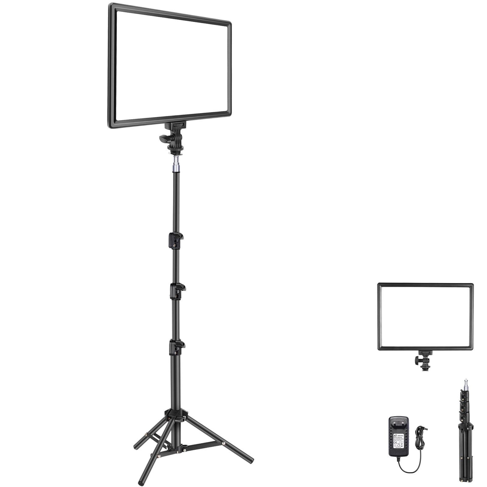 Neewer Videoleuchte NL-192AI 2er 13" LED Videolicht Panel mit Stativ, 8000mAh Batterie, 3200K-5600K CRI 97+ 2400lux, Studio-Licht für Streaming Live YouTube