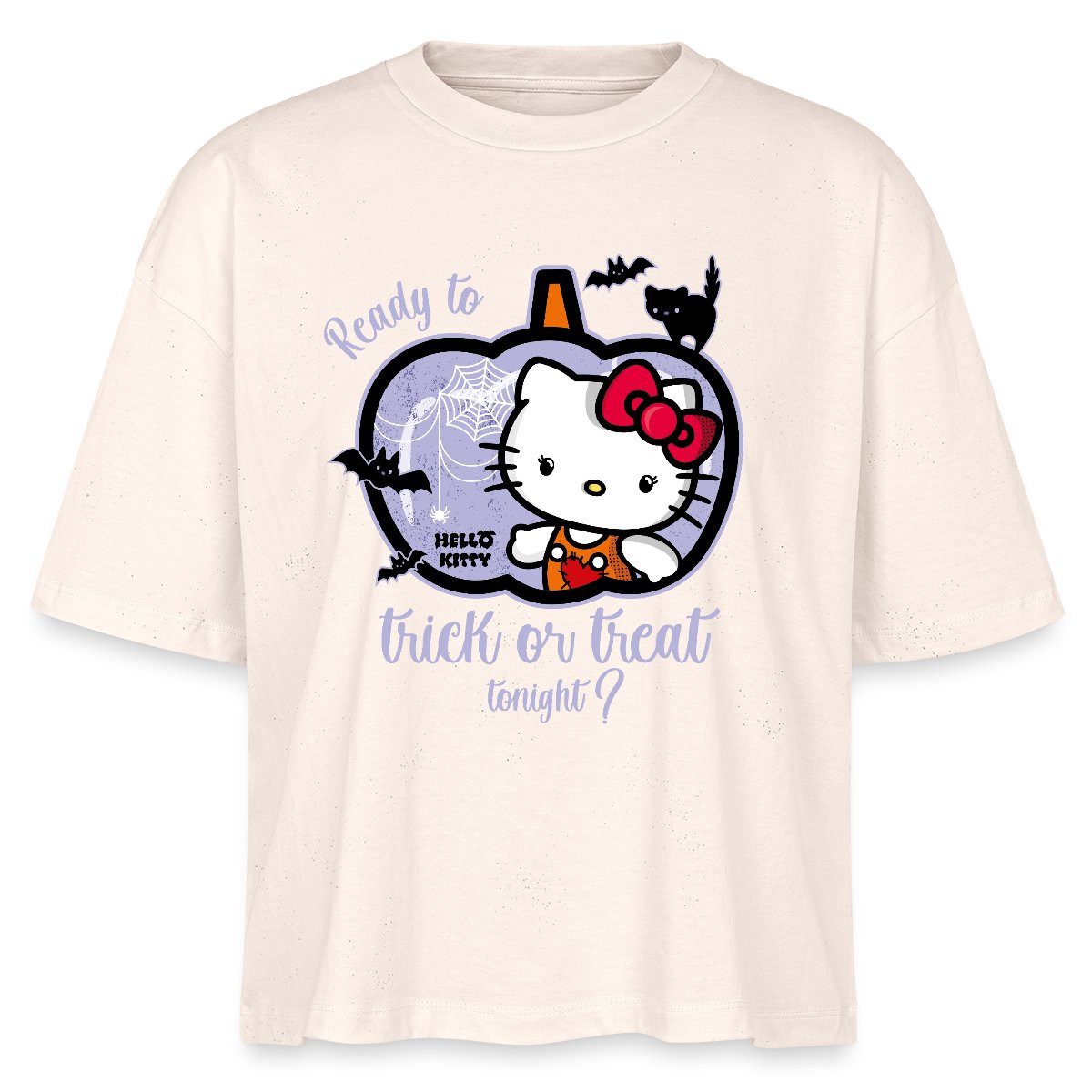 T-Shirt Hello Kitty Halloween Süßes Oder Saures Boxy Shirt Damen