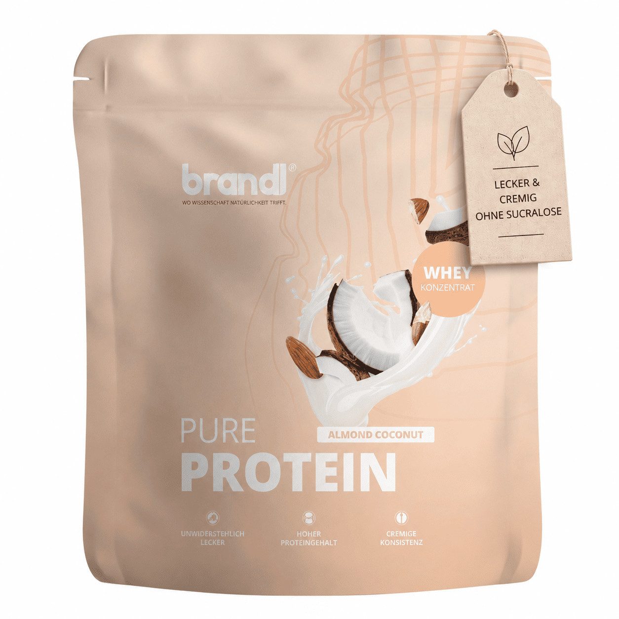 Brandl Nutrition Pure Protein Whey Pulver – cremig, authentisch & voller Geschmack Pulver, 1000 g, Premium-Qualität unabhängig laborgeprüft, hochwertiges Whey aus der EU