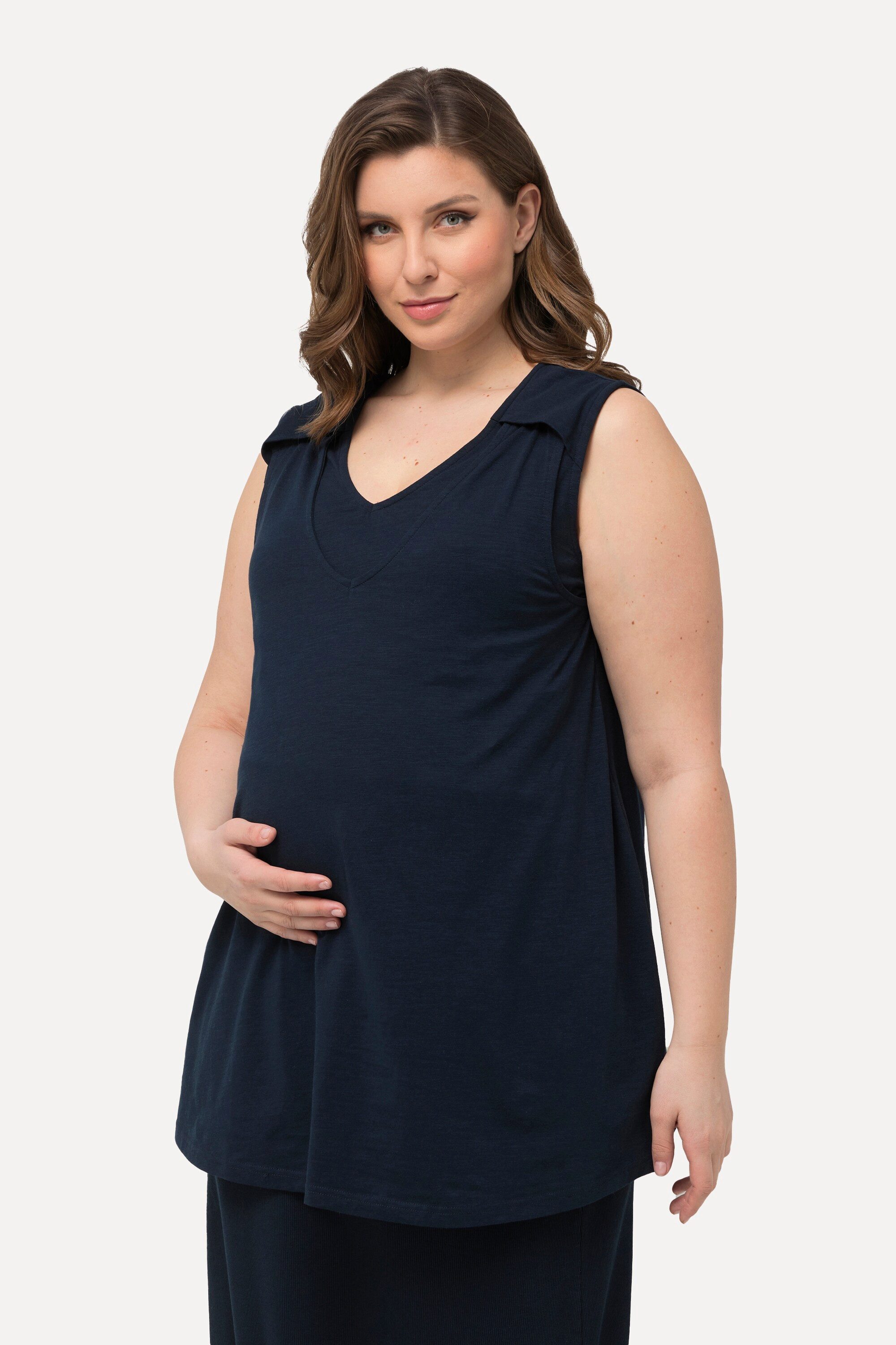 Ulla Popken Longshirt Longtop A-Linie Stillfunktion Wickeloptik ärmellos Sc günstig online kaufen