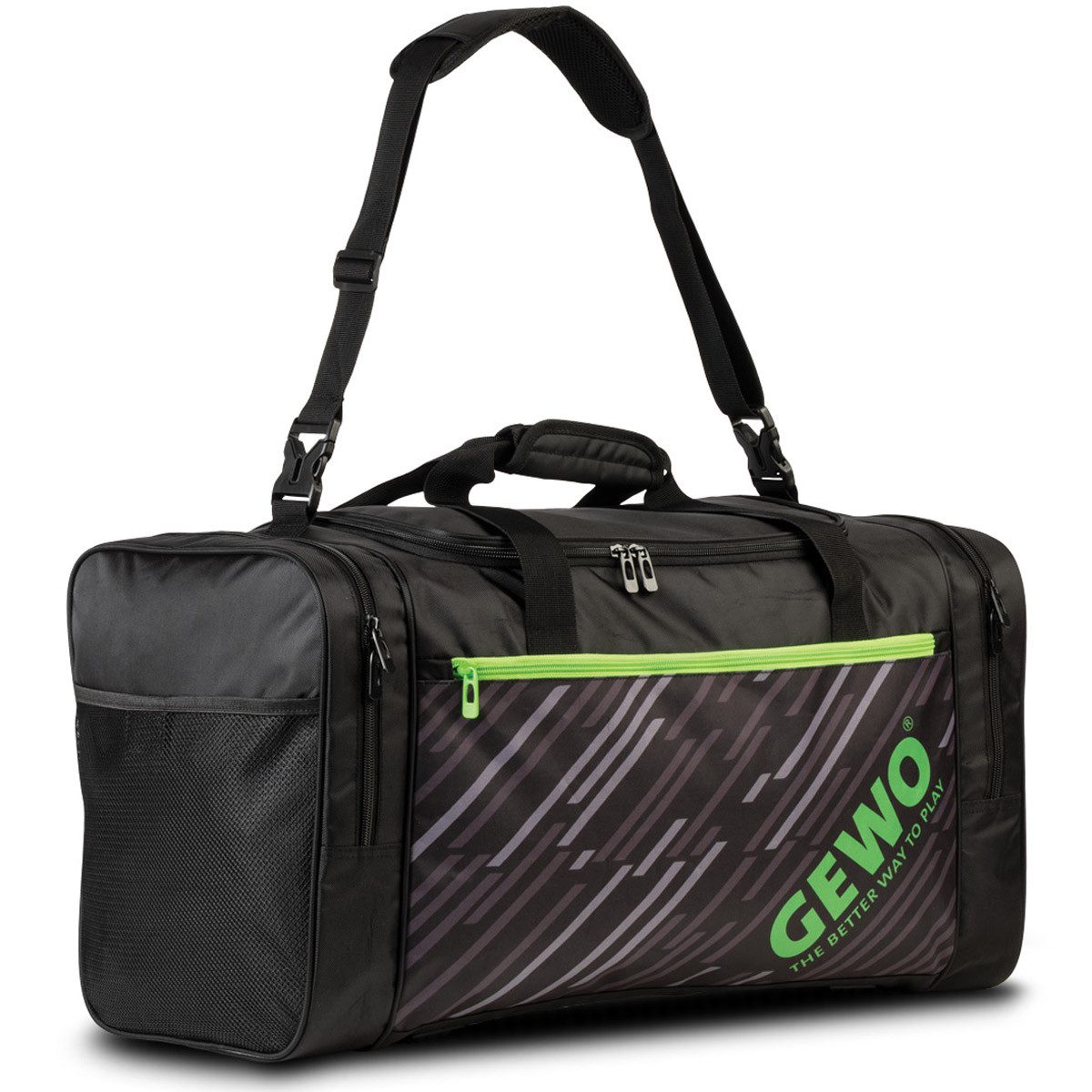 Gewo Sporttasche Stripes L, schwarz/lime