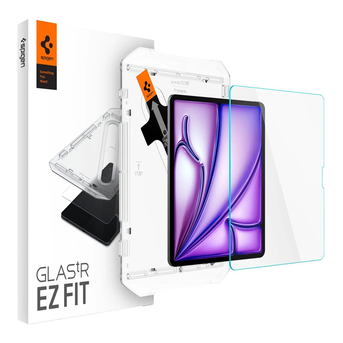 Spigen Displayschutzfolie Spigen GLAStR EZ Fit Displayschutzfolie + Applicator Apple iPad Air 13, 1 Stück