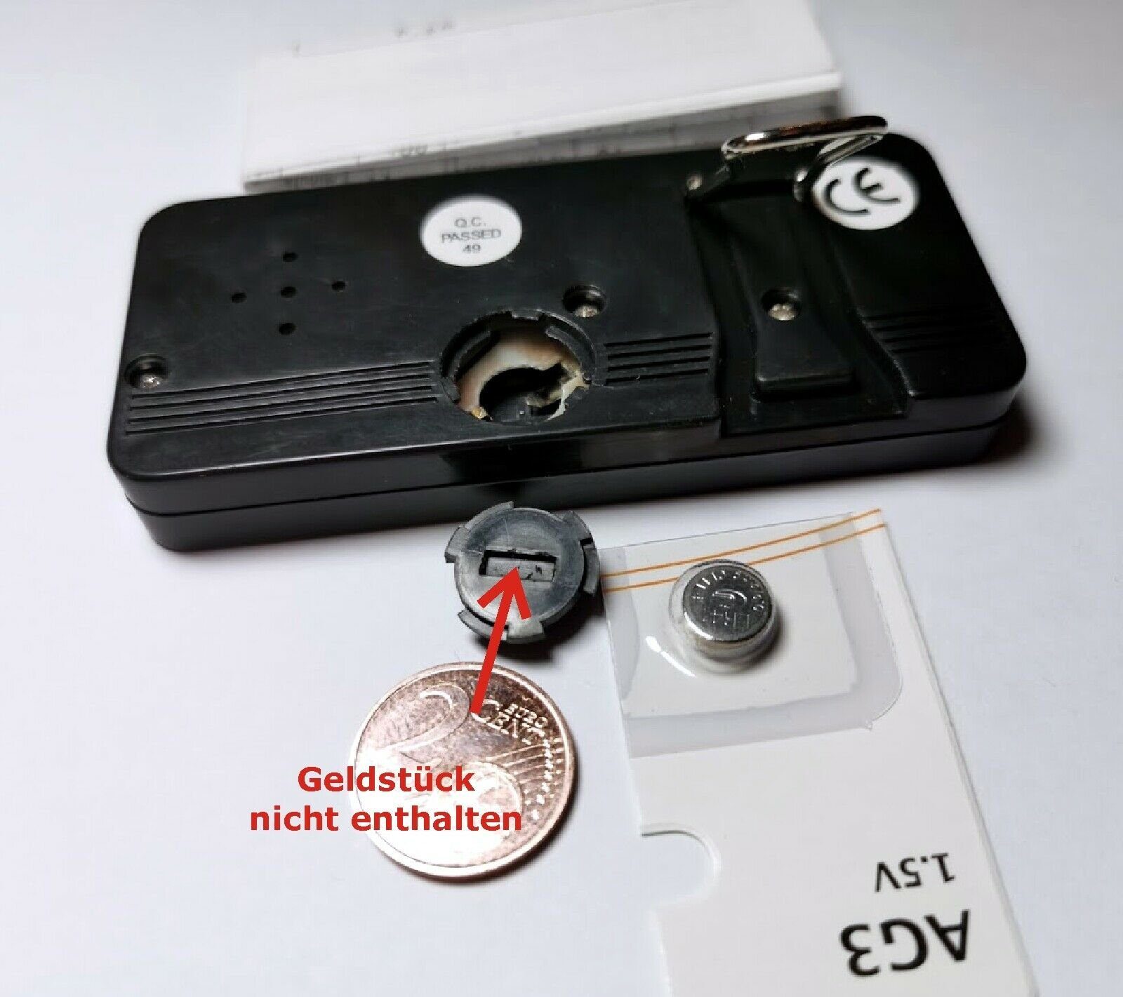 HR Autocomfort Reisewecker Mini Wecker 8 cm Batterie Timer mit Ständer aus 1980 Uhr