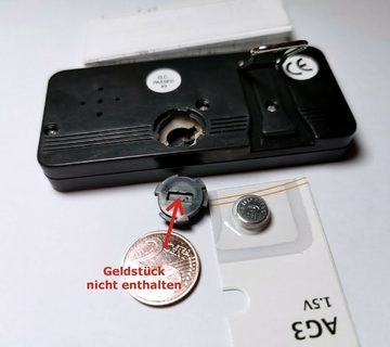 HR Autocomfort Reisewecker Miniatur Uhr Wecker 8 cm Solar und Batterie Timer mit Ständer original aus den 1980er Jahren