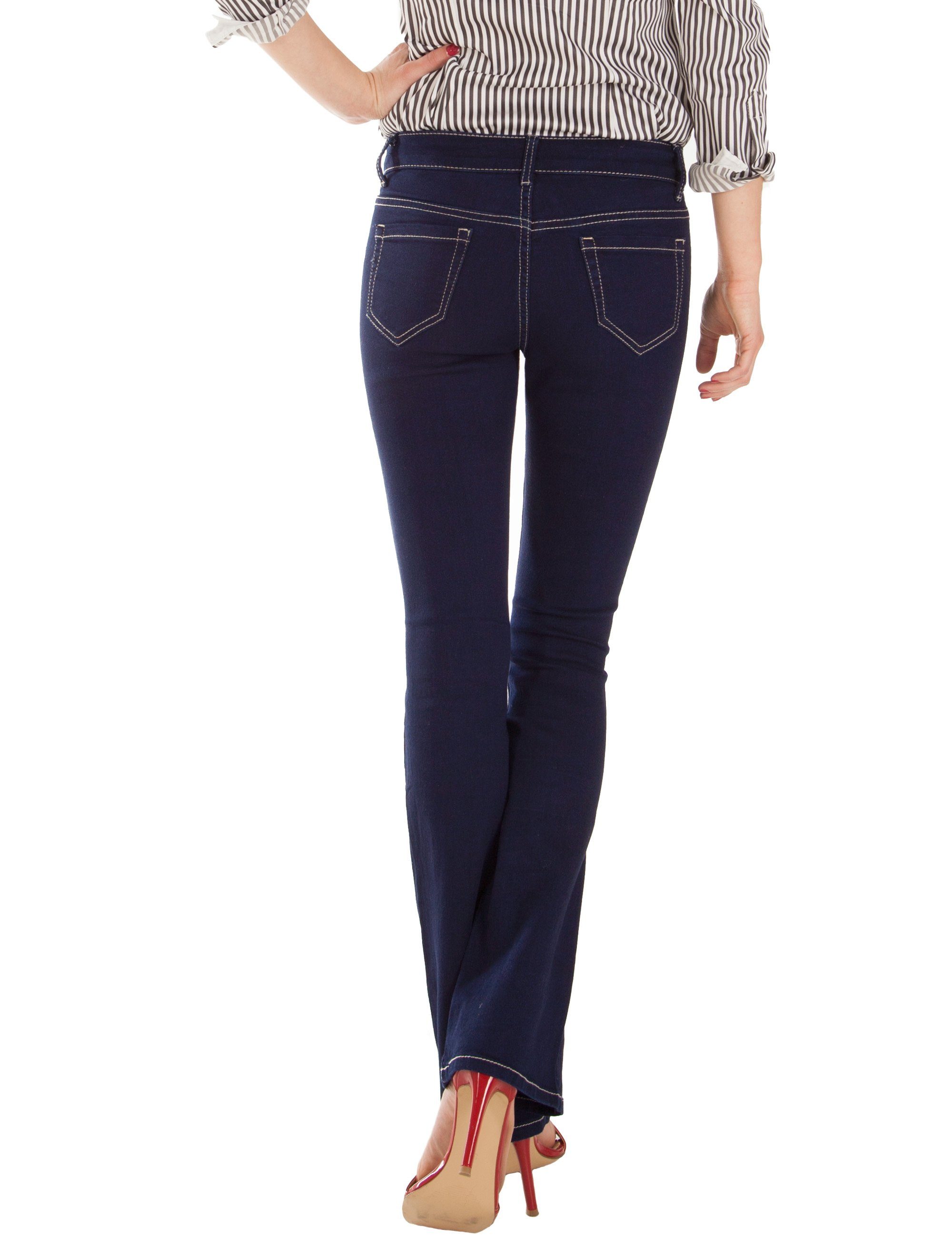 Normal 5-Pocket-Style, Waist Blau Stretch, Bootcut-Jeans Fraternel