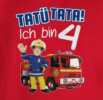 Shirtracer T-Shirt Tatü Tata! Ich bin 4 Geburtstag Feuerwehrmann Sam Mädchen