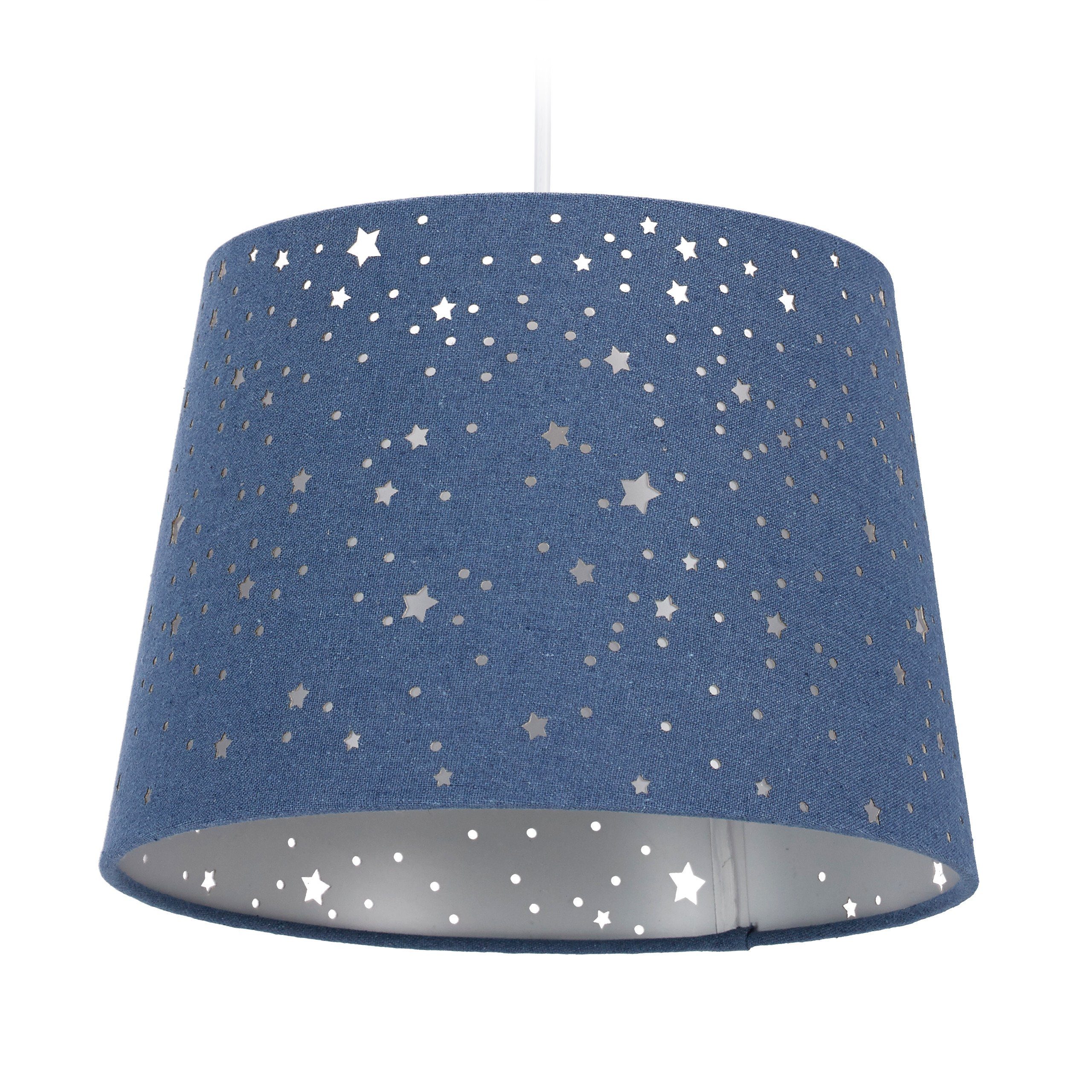 relaxdays Hängeleuchte Kinderzimmerlampe Sterne, Blau günstig online kaufen