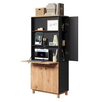 trendteam Wandregaltisch, Schreibschrank Arbeitstisch Schranktisch Sekretär Tisch 76x175x41cm