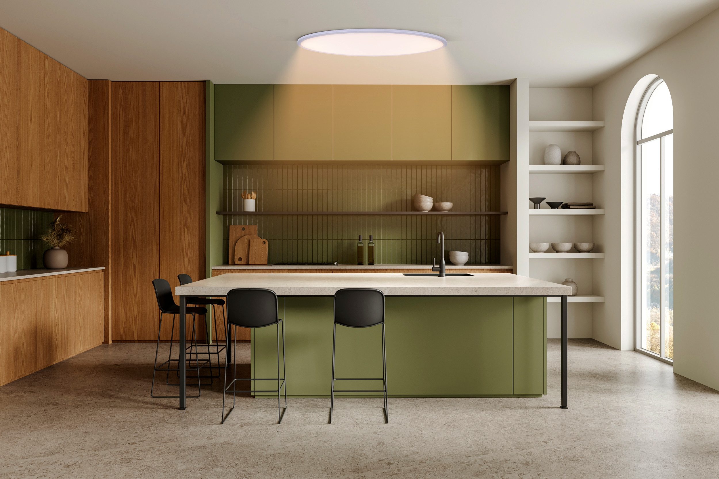 näve LED Deckenleuchte Amalfi, CCT - über Fernbedienung, Dimmfunktion, mehrere Helligkeitsstufen, LED fest integriert, warmweiß - kaltweiß, oval, dimmbar und Nachtlichtfunktion mittels Fernbedienung, CCT
