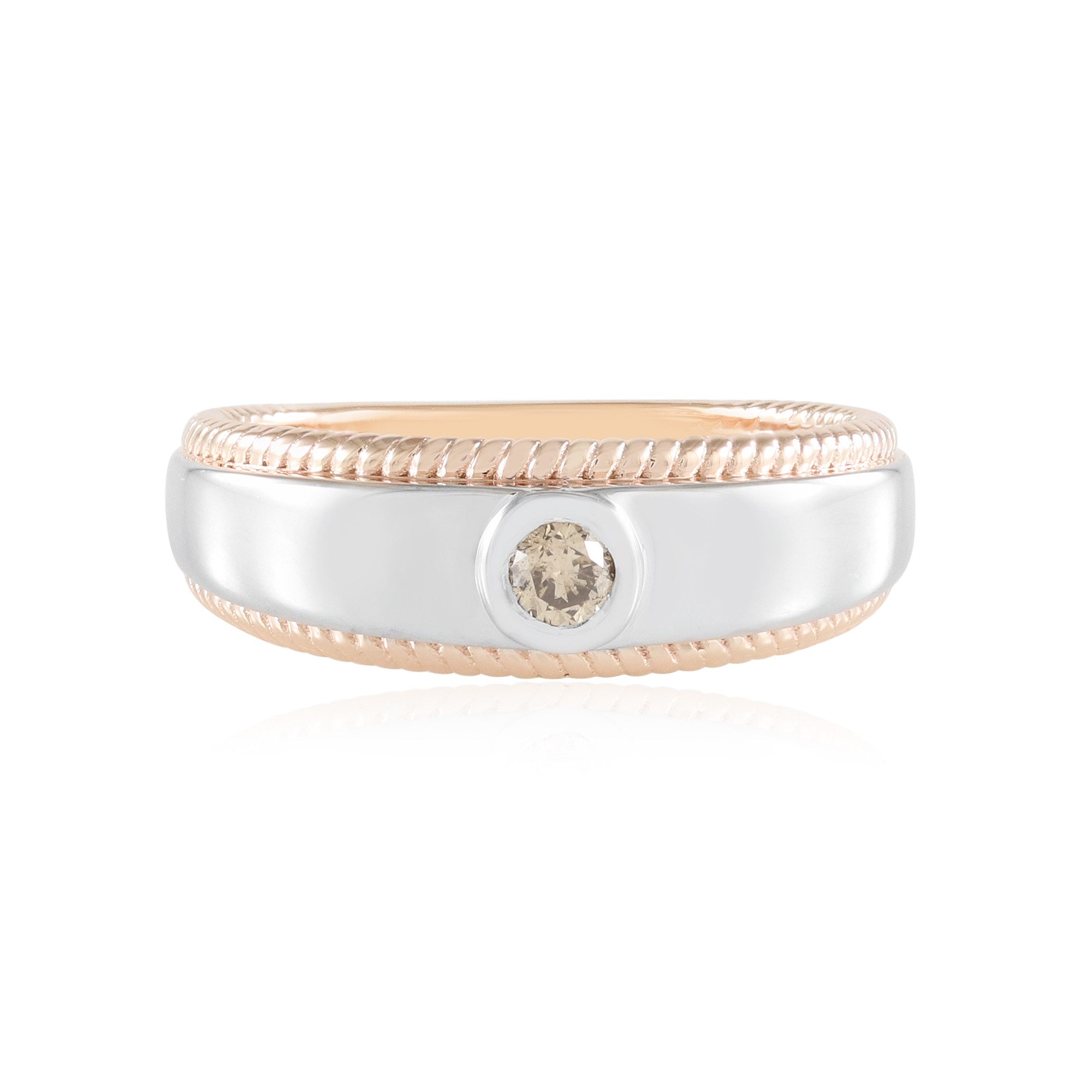 Cavill Diamantring Champagner Diamant Rosé Vermeil Silber Ring (1-tlg)