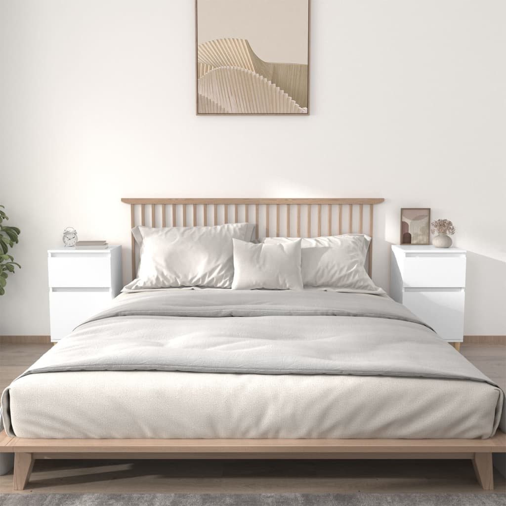 vidaXL Nachttisch NA Nachttische2er Set Weiß 40x35x70 cm