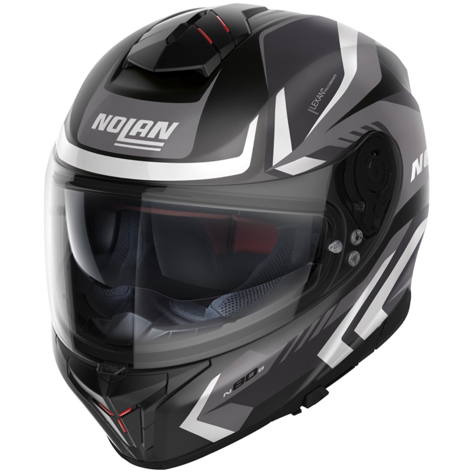Motorradhelm Nolan N80-8 Rumble N-Com Matt Schwarz / weiß Integralhelm