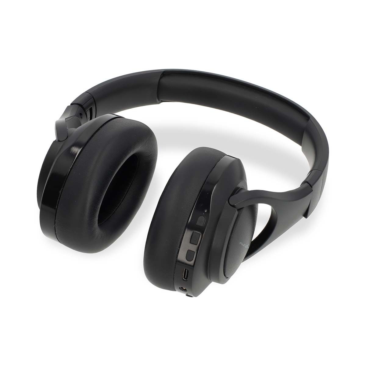 Nedis HPBT6024BK Over-Ear-Kopfhörer (Bluetooth, ANC + ENC, SmartLife App, stimmkontrolle, für unterwegs, Bluetooth®, Bluetooth, ANC + ENC, SmartLife App, stimmkontrolle, für unterwegs)