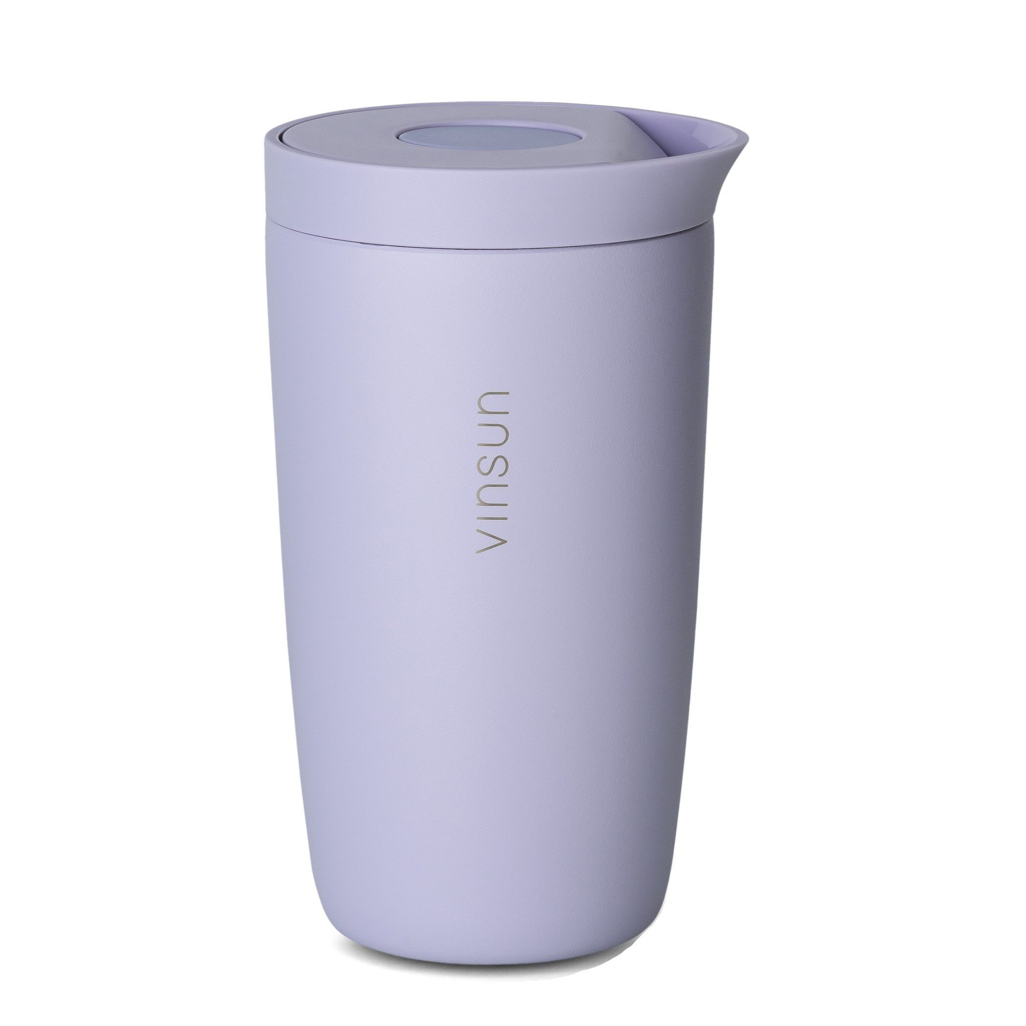 Vinsun Thermobecher Edelstahl Isolierbecher 350ml - Kaffeebecher to Go auslaufsicher, 2-tlg., Edelstahl, Doppelwandig, BPA frei, bruchfest, Einhandbedienung per Knopfdruck