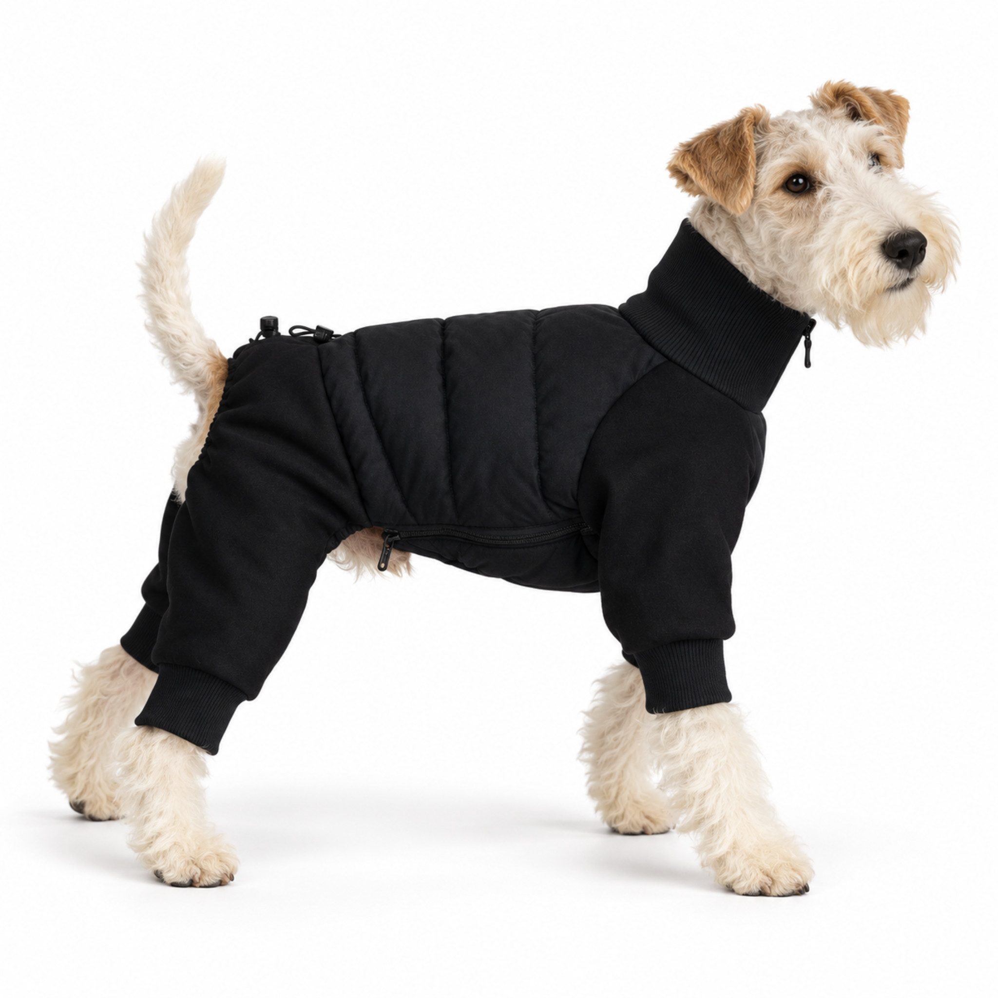 FLOCKI Pets™ Hundejacke Hundeoverall mit Steppung und Reißverschluss, gepolstertem Steppbereich, elastischem Rippkragen, mit Leinenöffnung