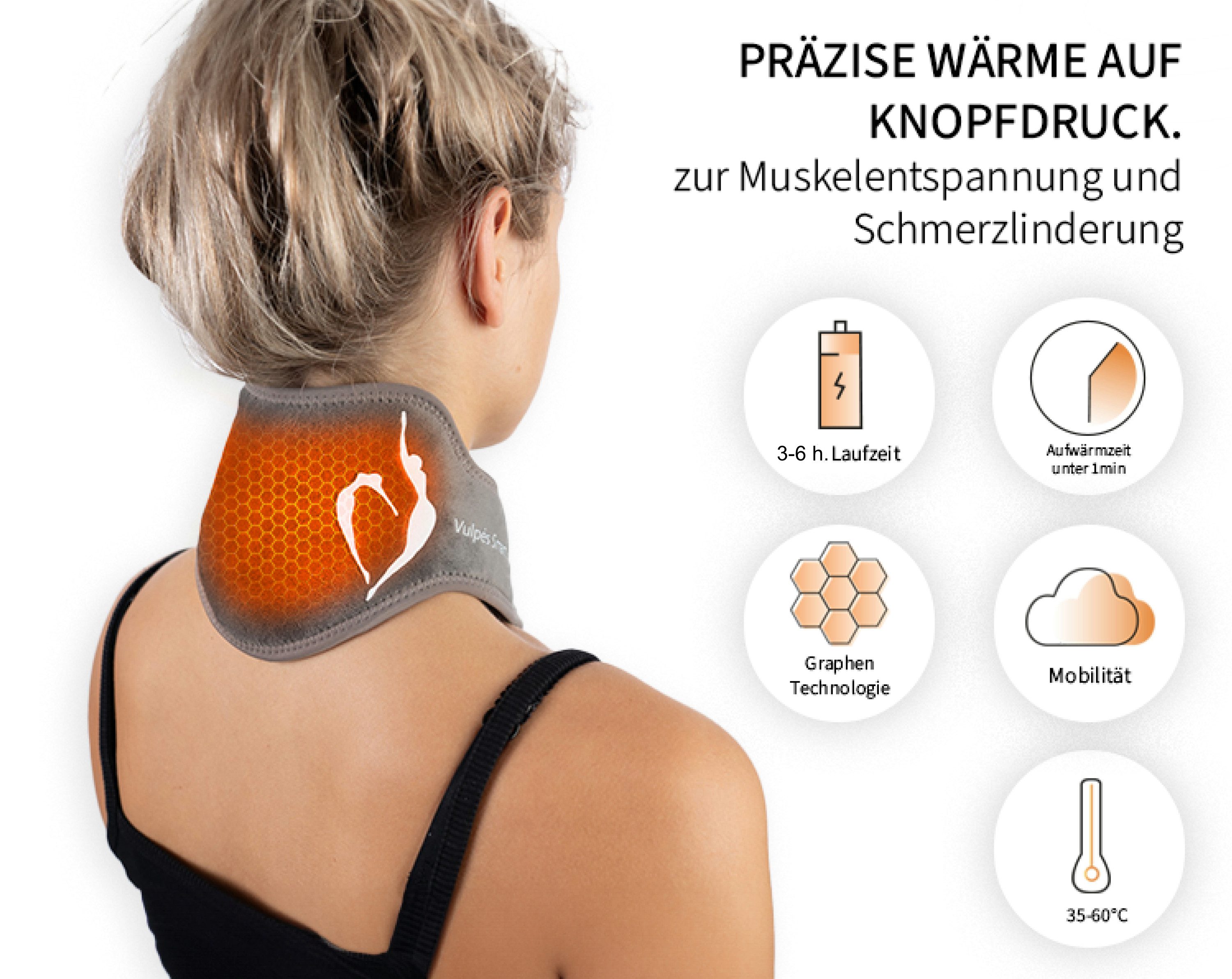 Vulpés Nackenkissen NeckPad Pro - Kabelloses beheizbares Nackenkissen, Set, günstig online kaufen
