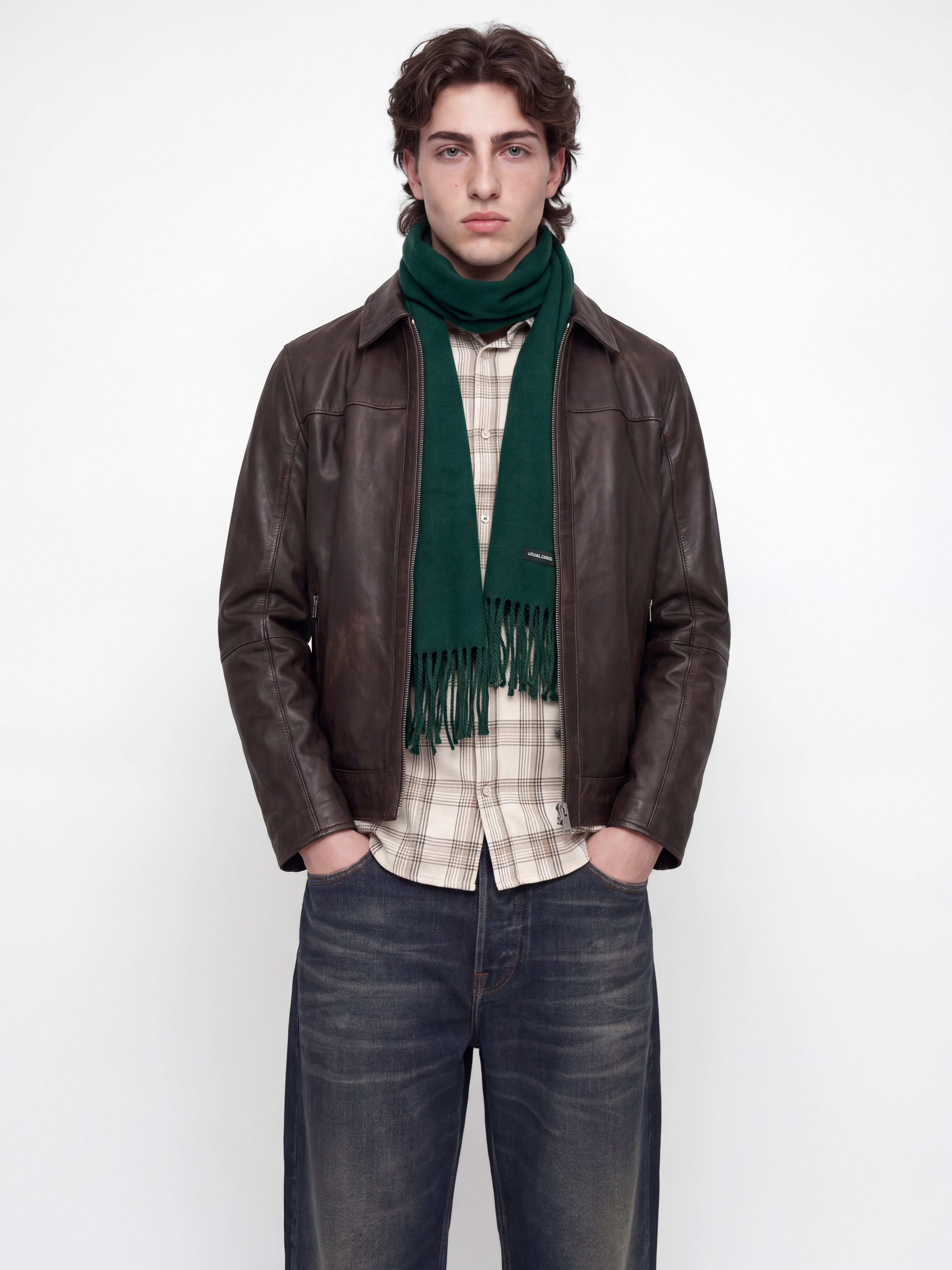 Jack & Jones Strickschal JACSOLID WOVEN SCARF NOOS, Kunstfaser, mit Fransen – Bild 2 von 5