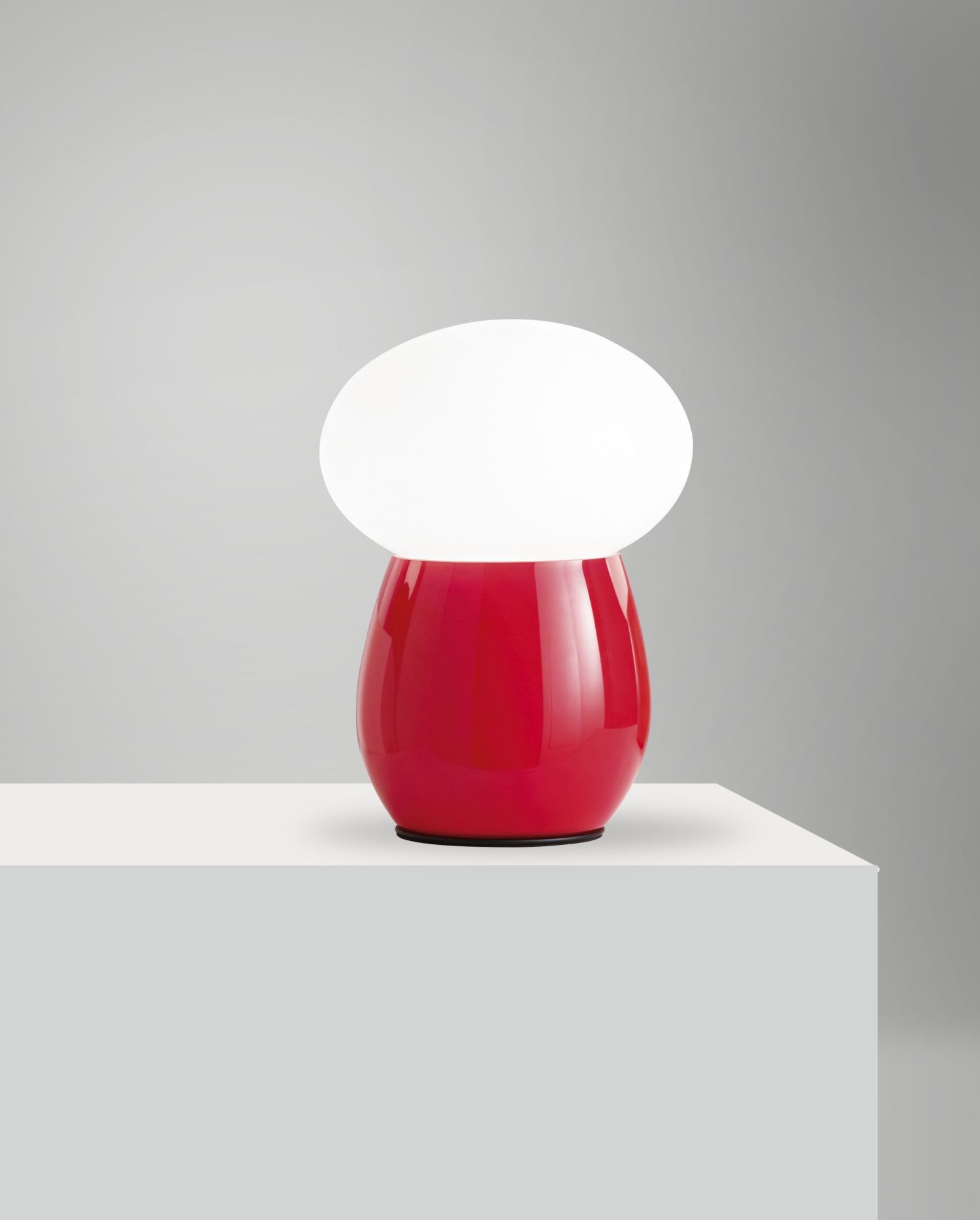 Licht-Erlebnisse Tischleuchte FONER, ohne Leuchtmittel, Glas D: 21,5 cm rund 30 cm Rot Weiß E27 Modern