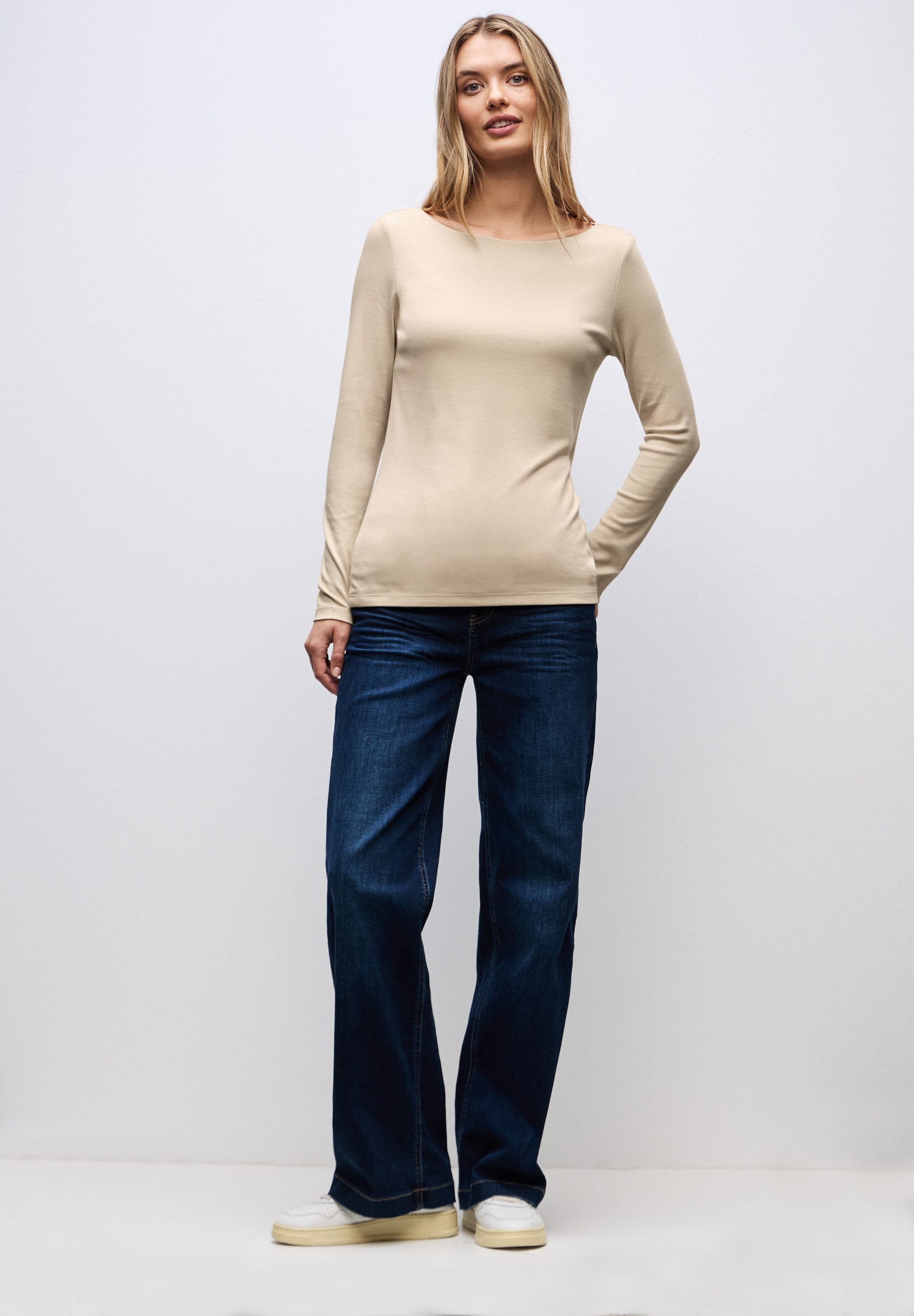 STREET ONE Langarmshirt in Unifarbe – Bild 4 von 5