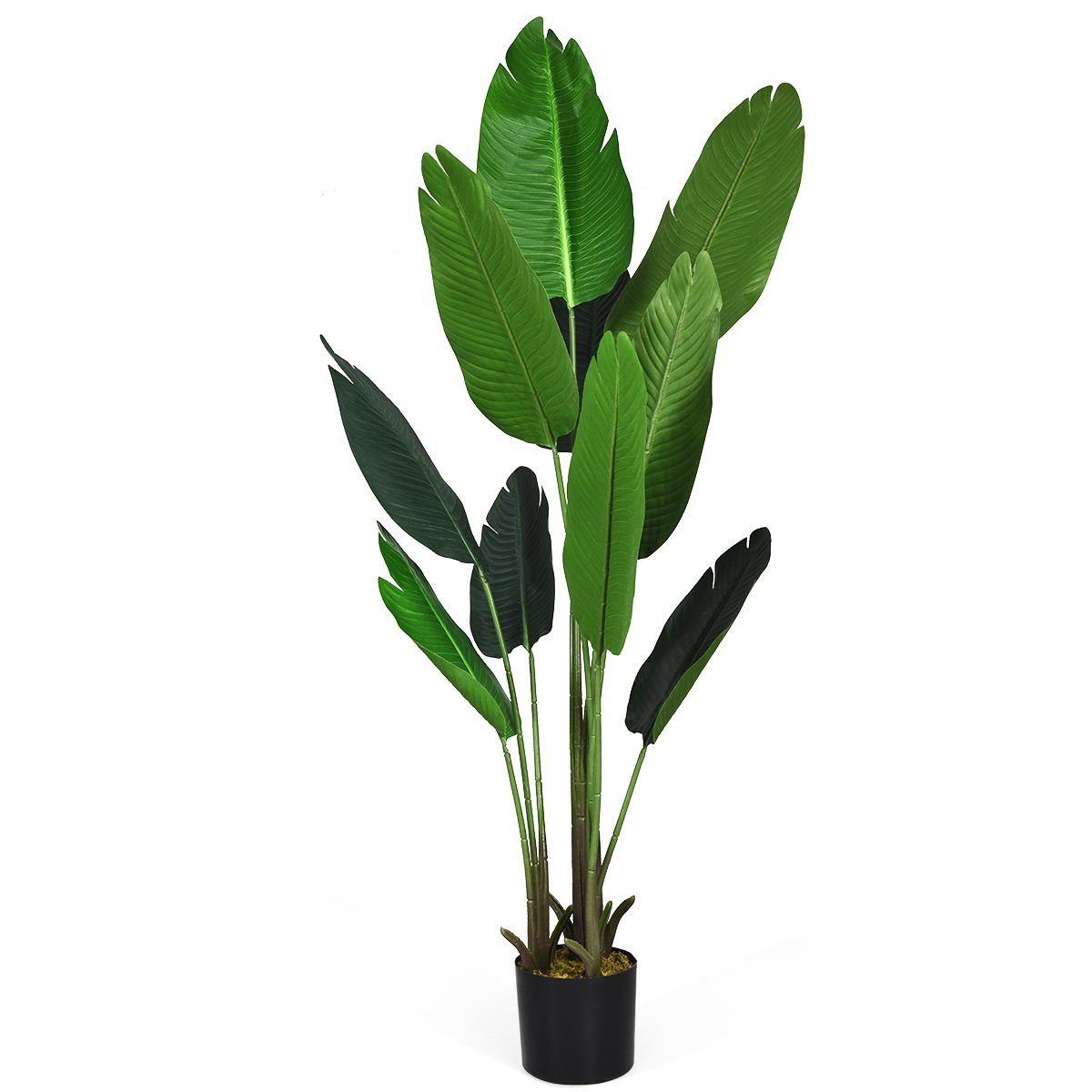 COSTWAY, 10 & 160cm Tropische Palme, mit Kunstbaum, Topf Blättern,