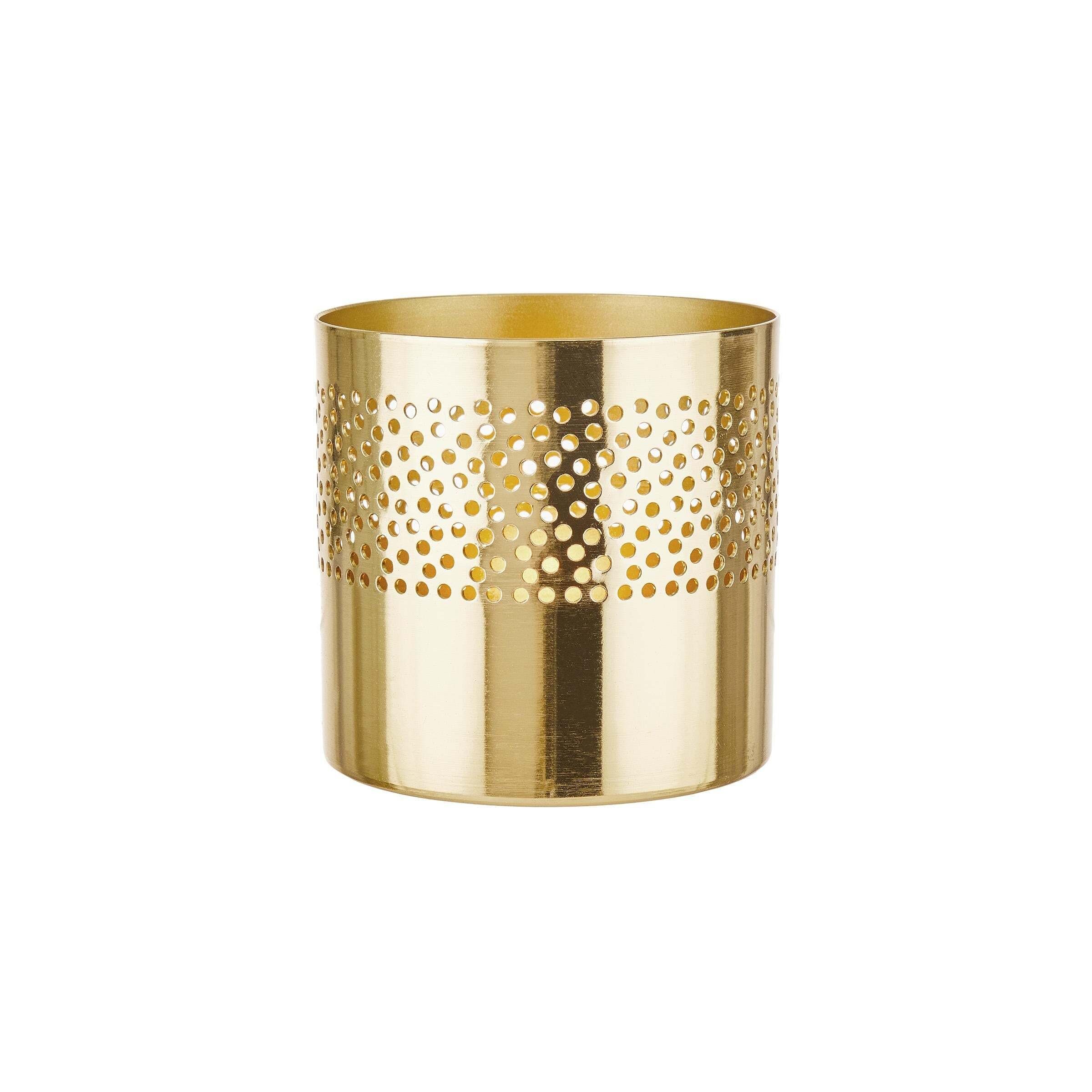 Gold Teelichthalter Höhe 8cm Teelichthalter PART Lochstanzung BUTLERS
