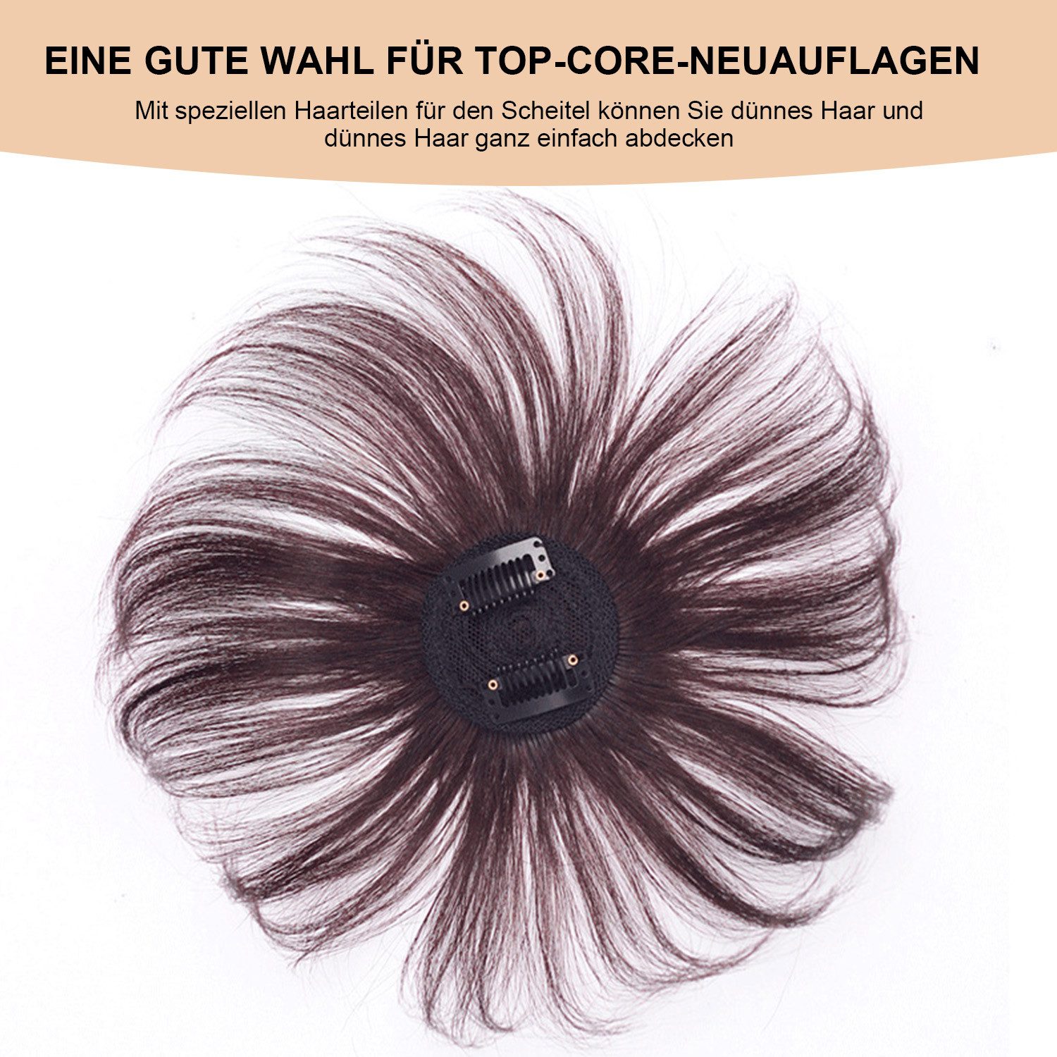 Refttenw Kunsthaarperücke Kopfperücke, einteiliges Echthaar,Haarersatz, Damenperücke