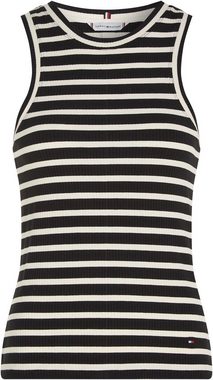 Tommy Hilfiger Tanktop SLIM 5X2 RIB STRIPE TANK NS mit Logostickerei