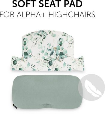 Hauck Kinder-Sitzauflage Select, Jersey Leaves Mint, passend für den ALPHA+ Holzhochstuhl und weitere Modelle