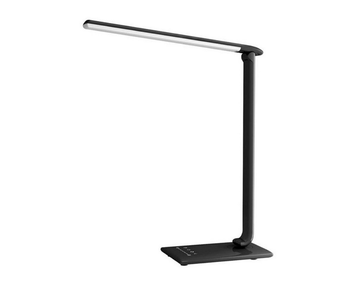 AUKEY LED Tischleuchte Schreibtischlampe LED Dimmbare Tischlampe 5 Helligkeitsstufen Faltbar, Faltbare Tischlampe, LED fest integriert, Neutralweiß, Warmweiß, Tageslichtweiß, USB-Ausgang, Farbtemperatur 3000-6000K, verstellbarer Winkel, Timer