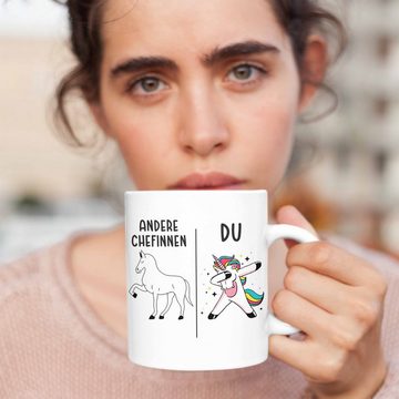 Trendation Tasse Trendation - Beste Chefin Tasse Lustig Geschenk Spruch Lieblingschefin Weihnachten Geburtstag